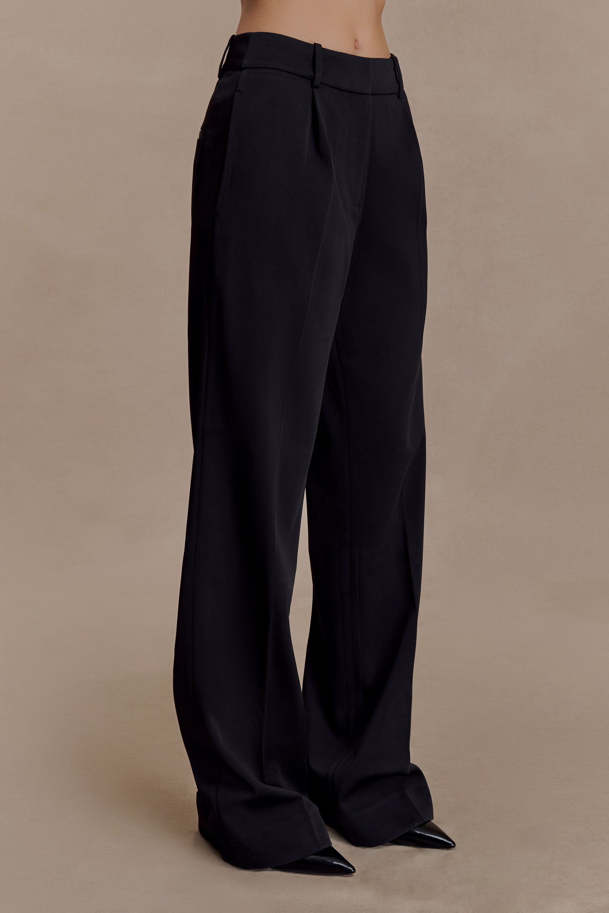 Fatima Satin Straight Leg Pant - Black #4