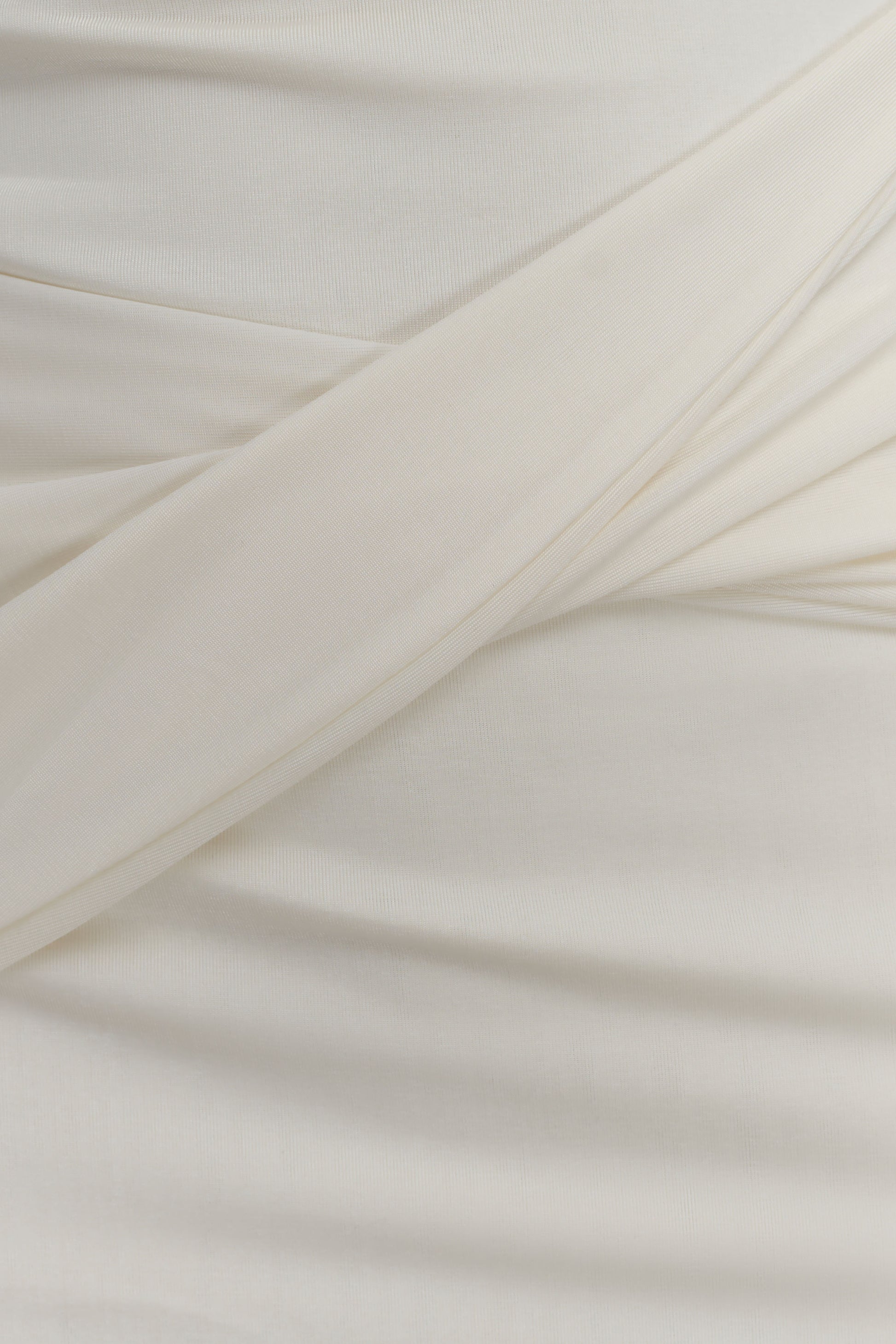 Henley Slinky Drape Mini Dress - Ivory #7