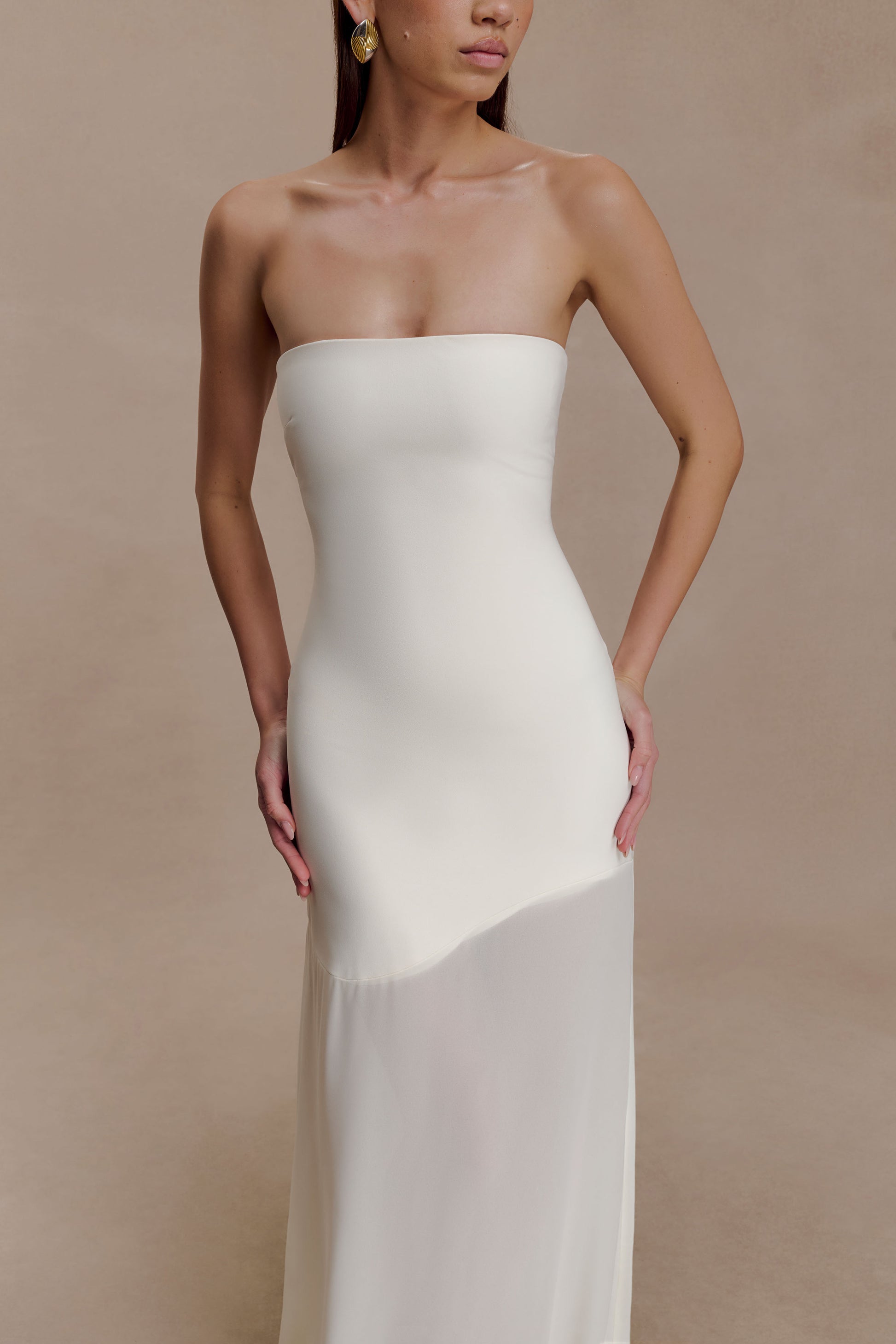Mason Crepe And Chiffon Maxi Dress - Ivory #3