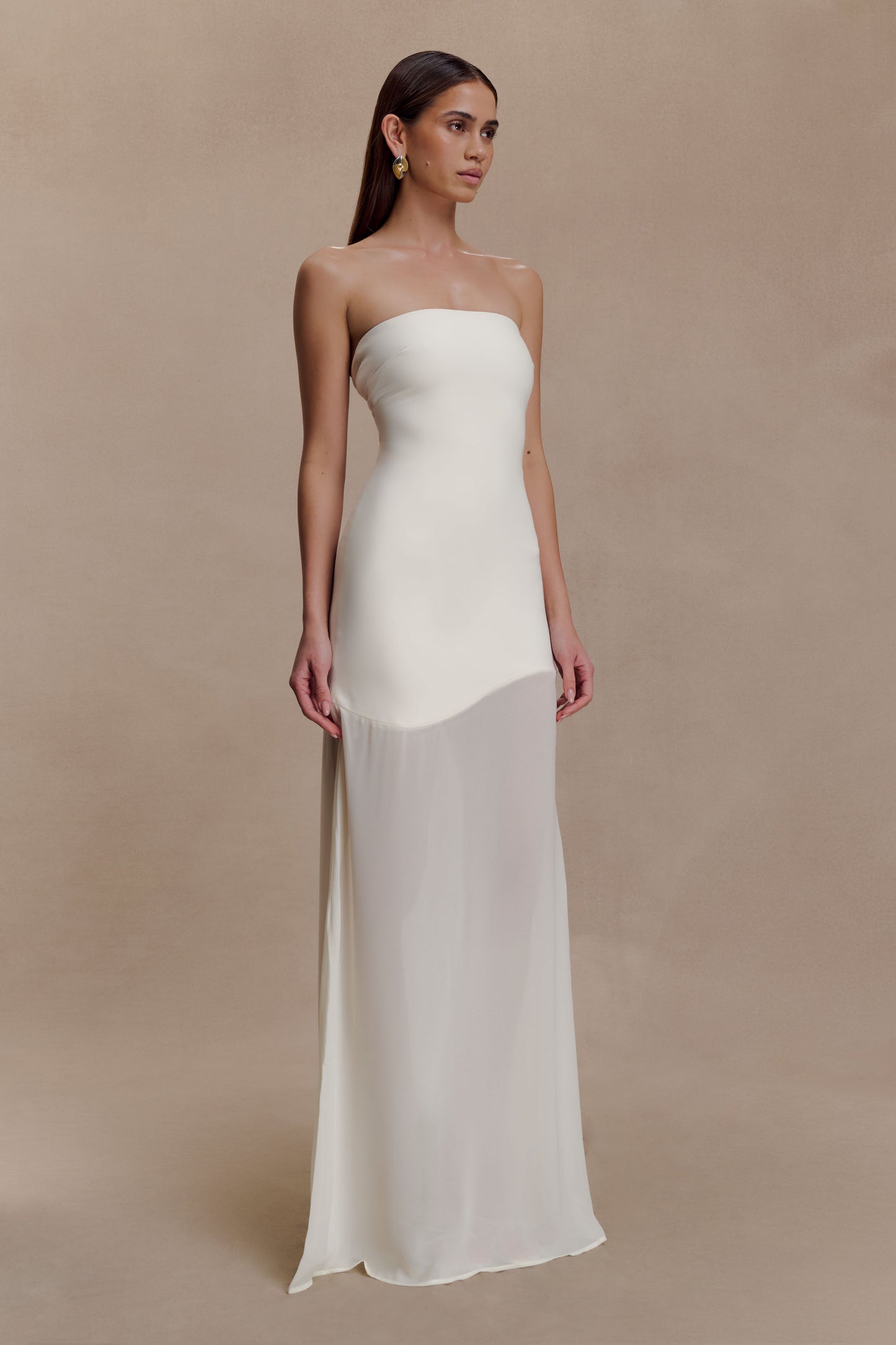 Mason Crepe And Chiffon Maxi Dress - Ivory