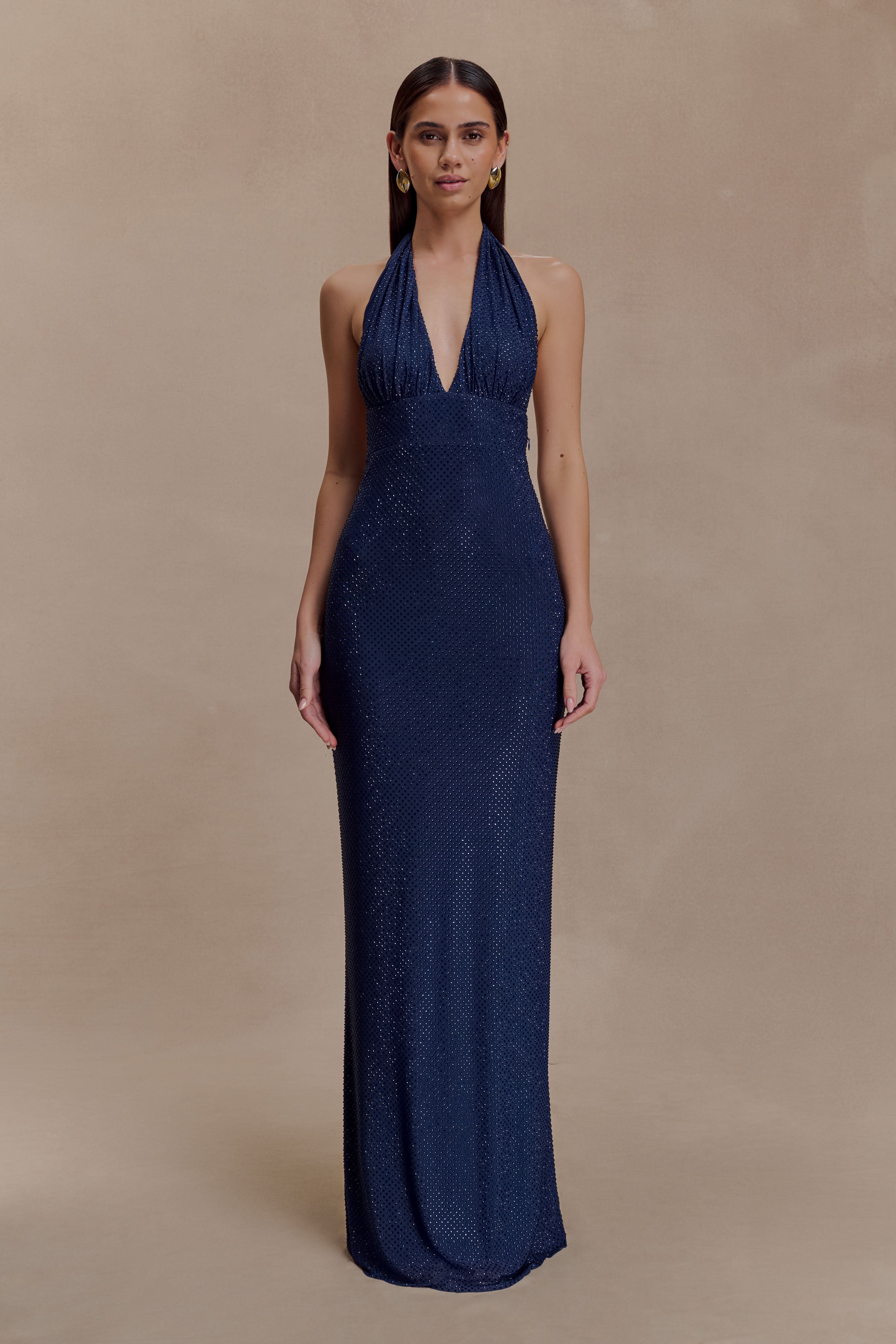 New style halter neck mesh turtleneck dress