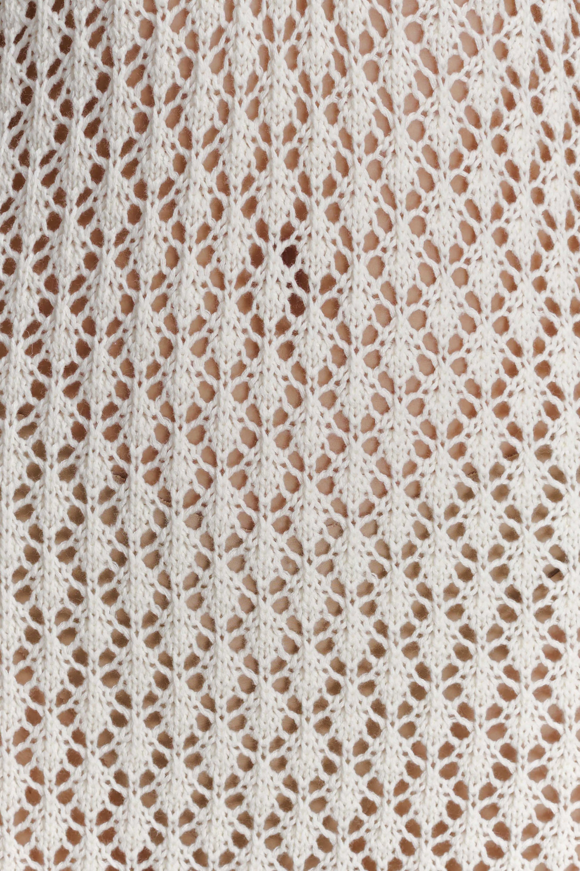 Kayleigh Crochet Fishtail Flare Sleeve Maxi Dress - White #10