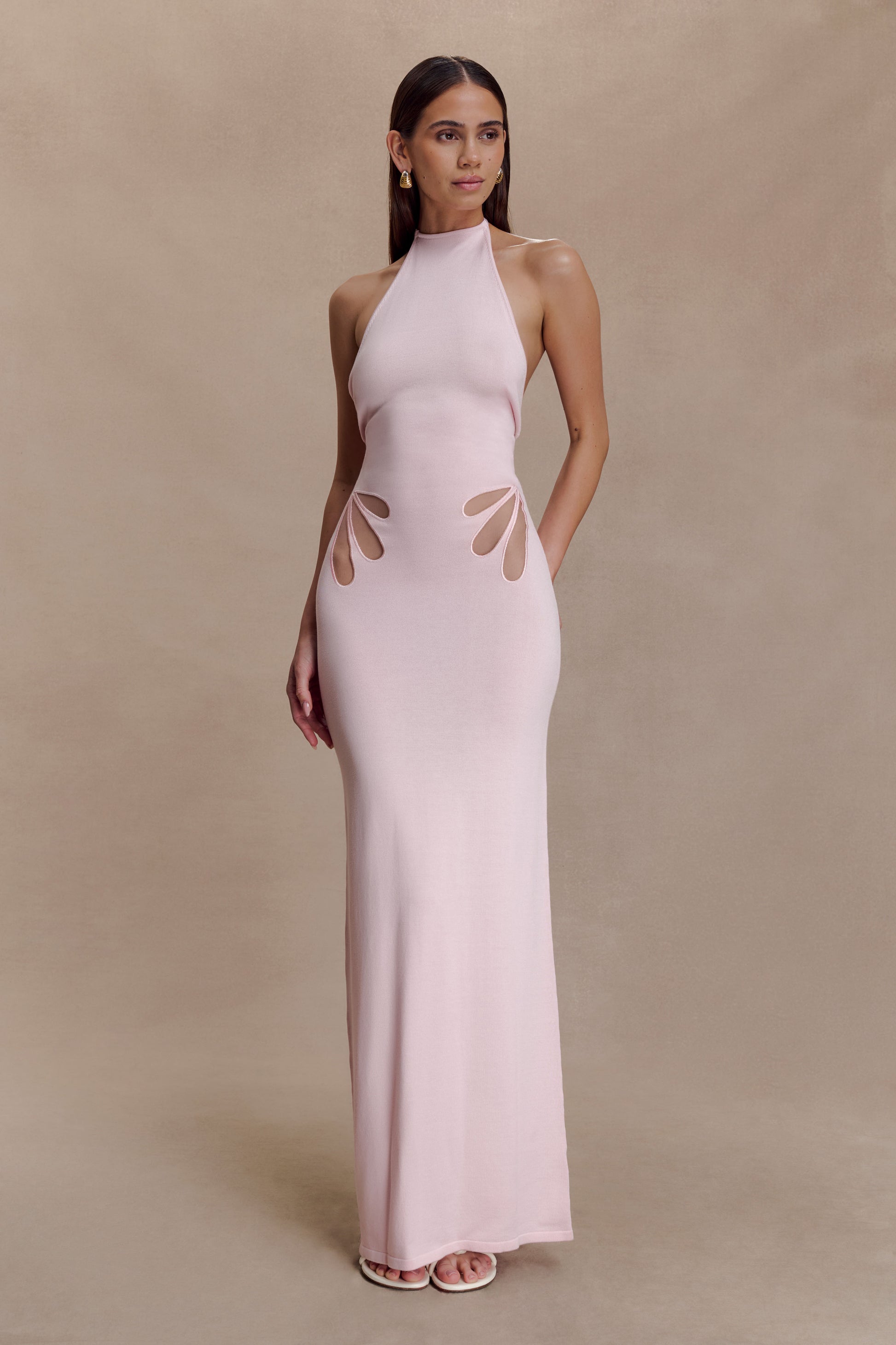 Brock Knit Halter Maxi Dress - Baby Pink #5