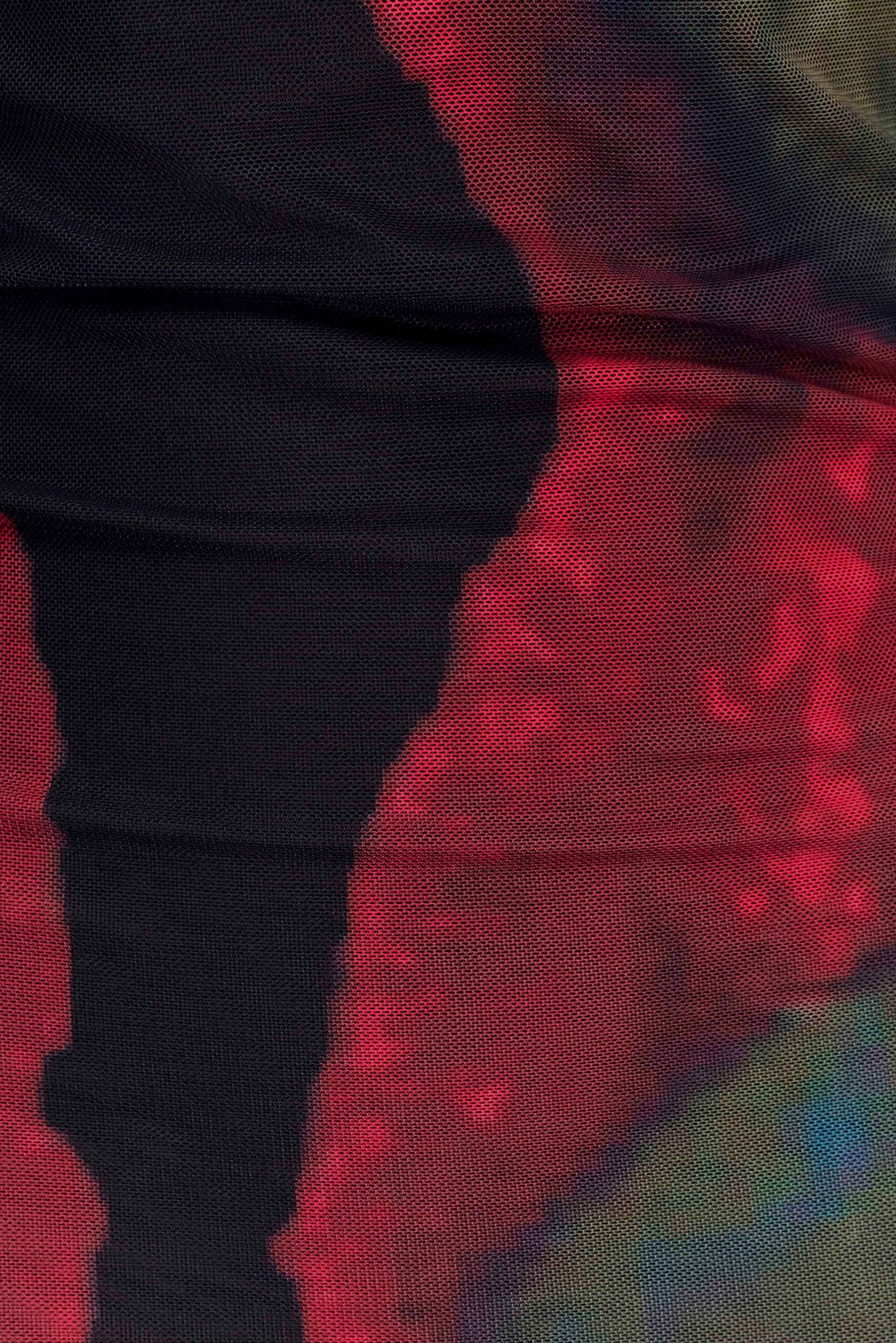 Soraya Long Sleeve Mesh Maxi Dress - Multi Fluid Reverie Print