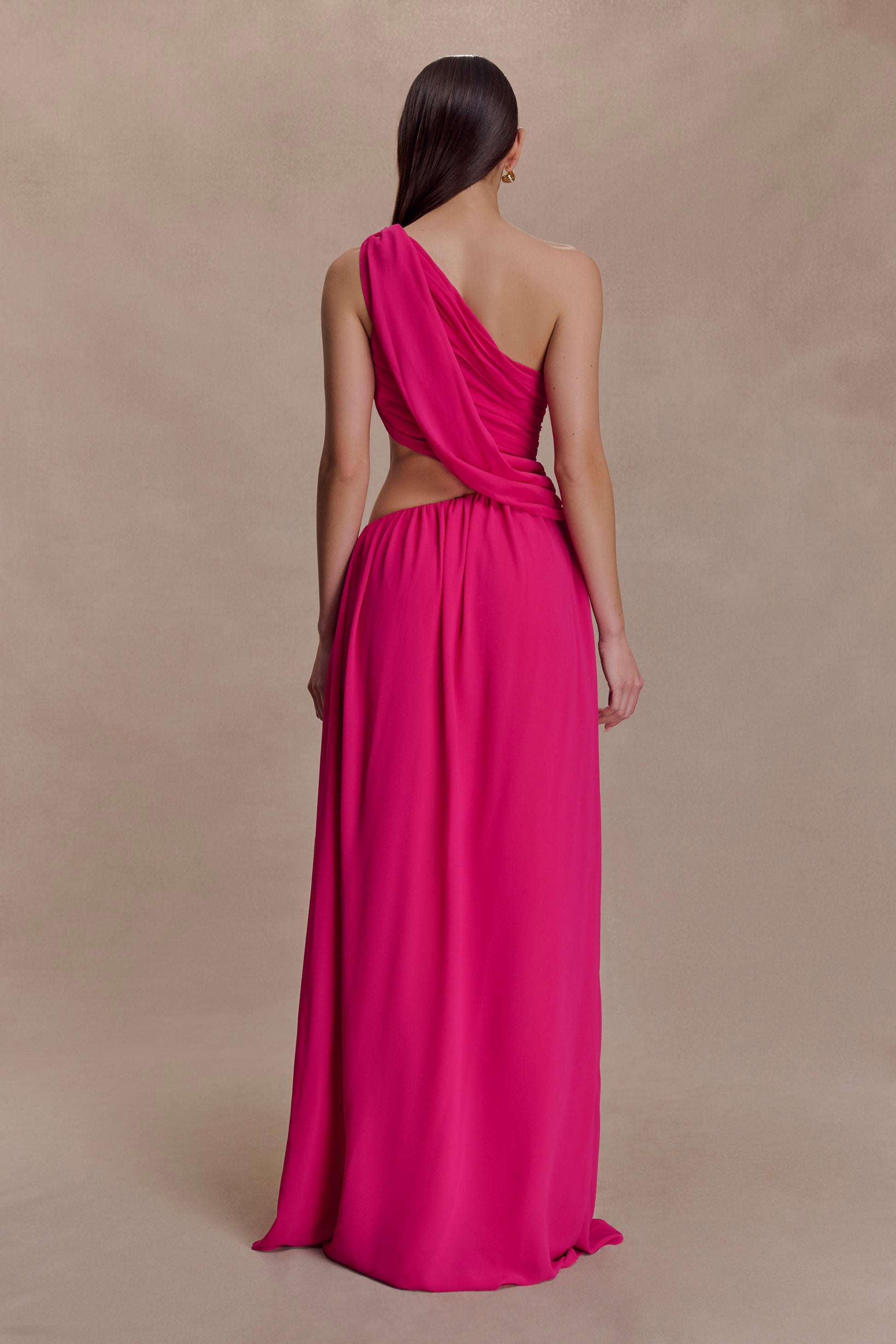 Aria Chiffon Cut Out Maxi Dress - Fuchsia #2