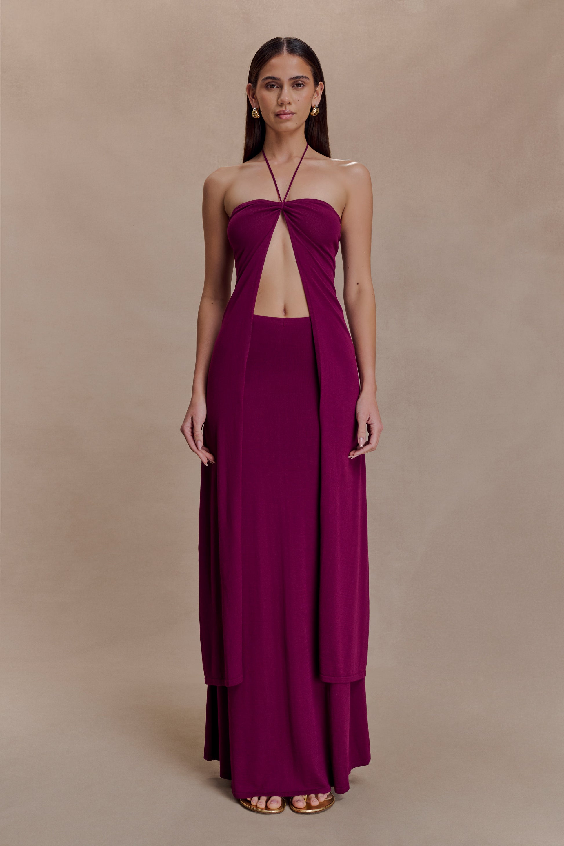 Martiena Knit Maxi Skirt - Plum #5