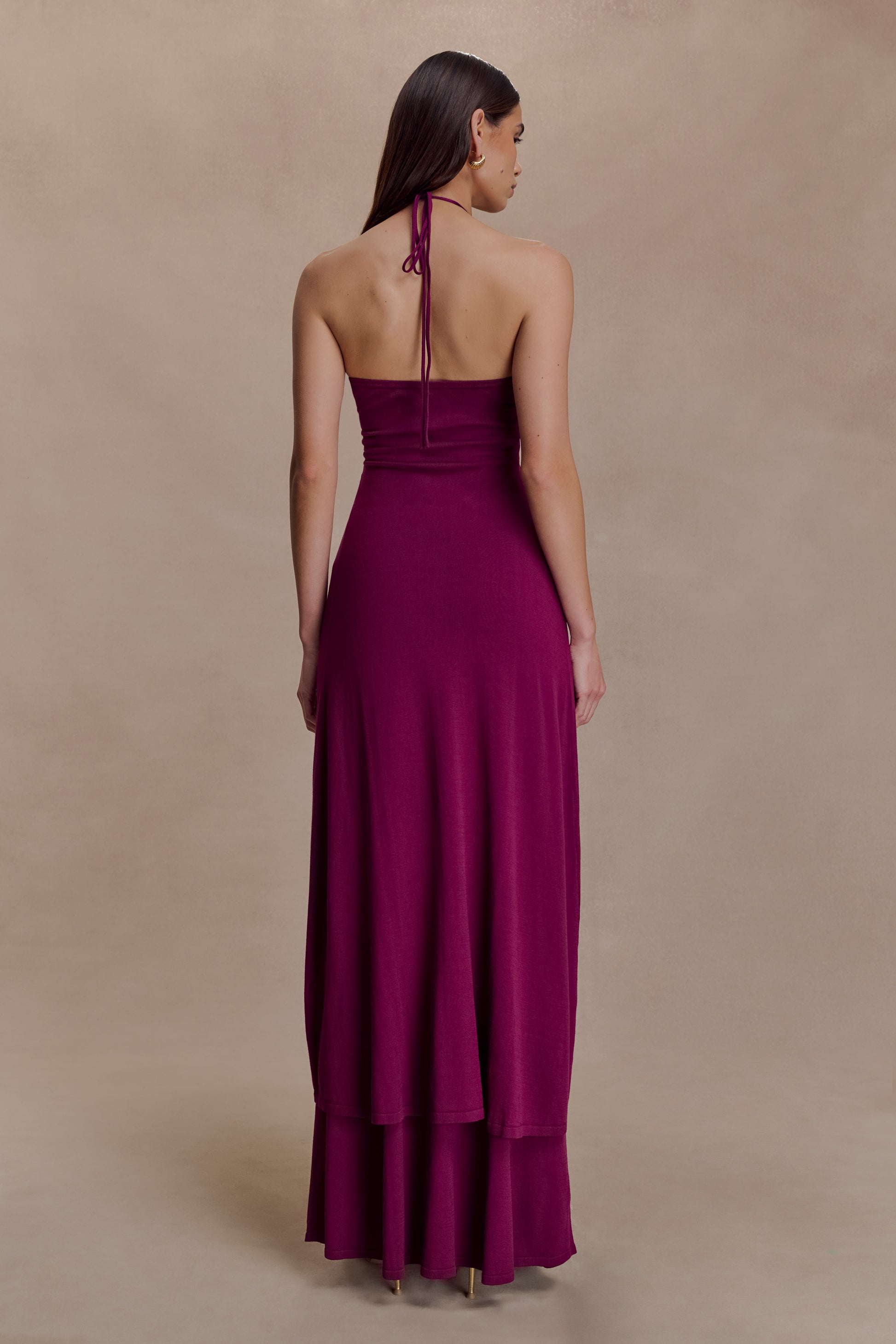 Marimae Long Knit Top - Plum #2