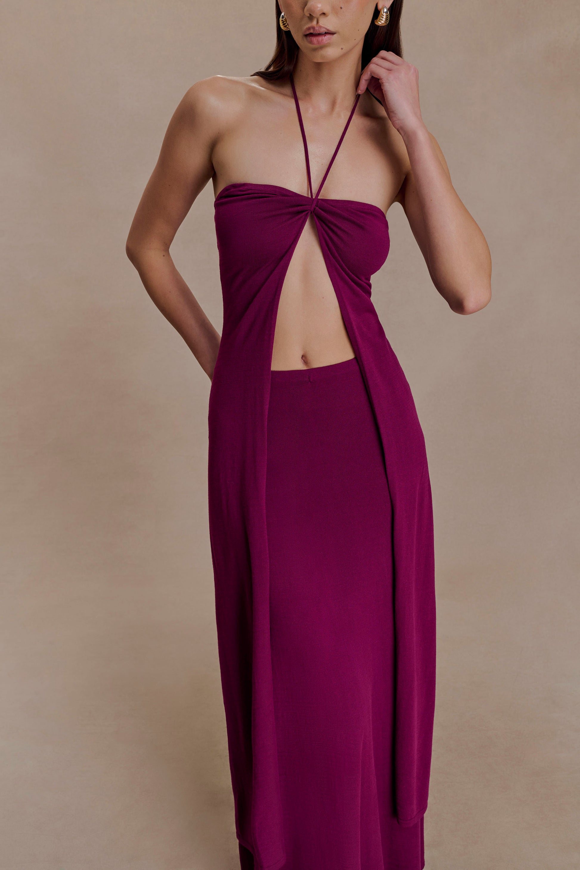 Marimae Long Knit Top - Plum #3