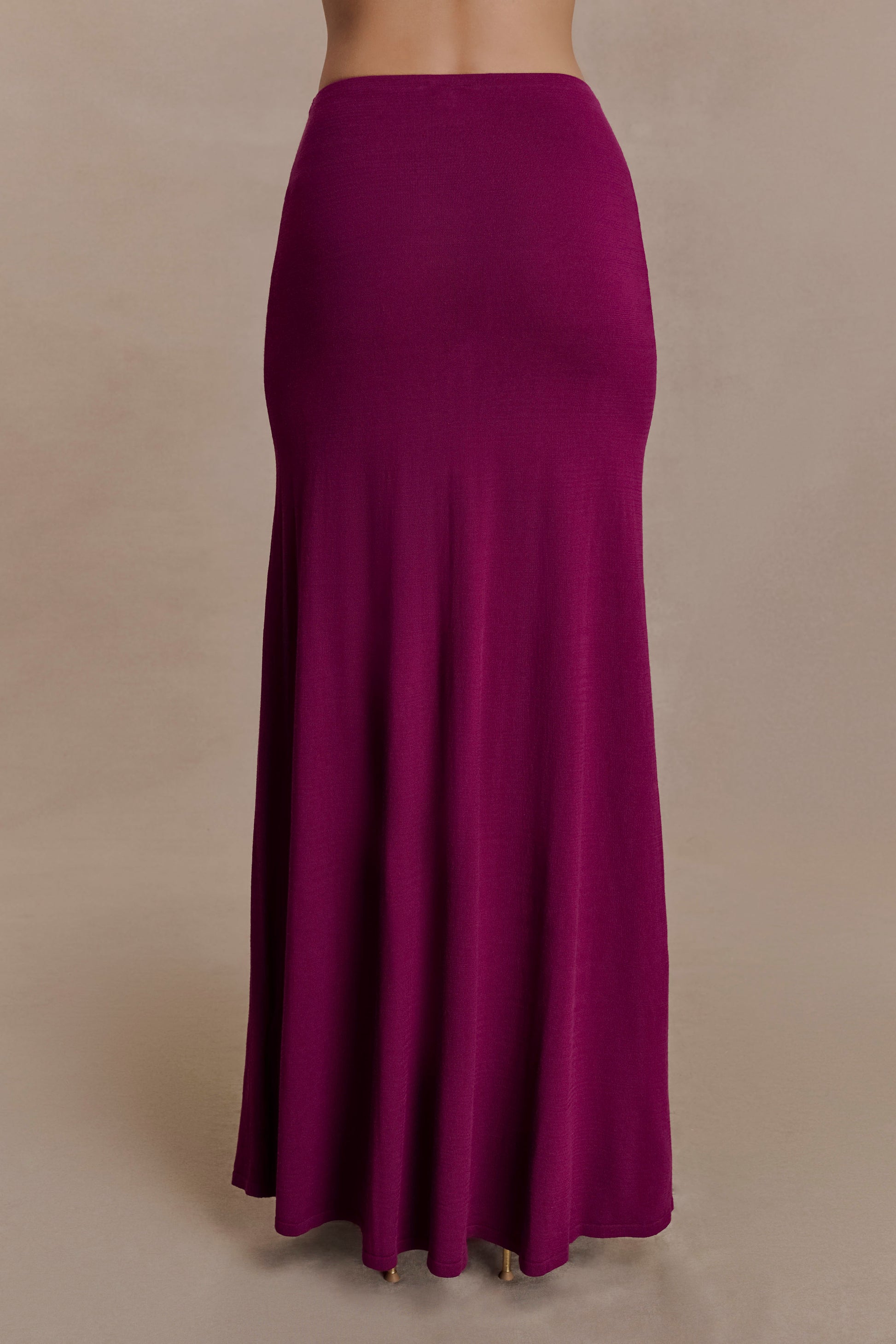 Martiena Knit Maxi Skirt - Plum #2