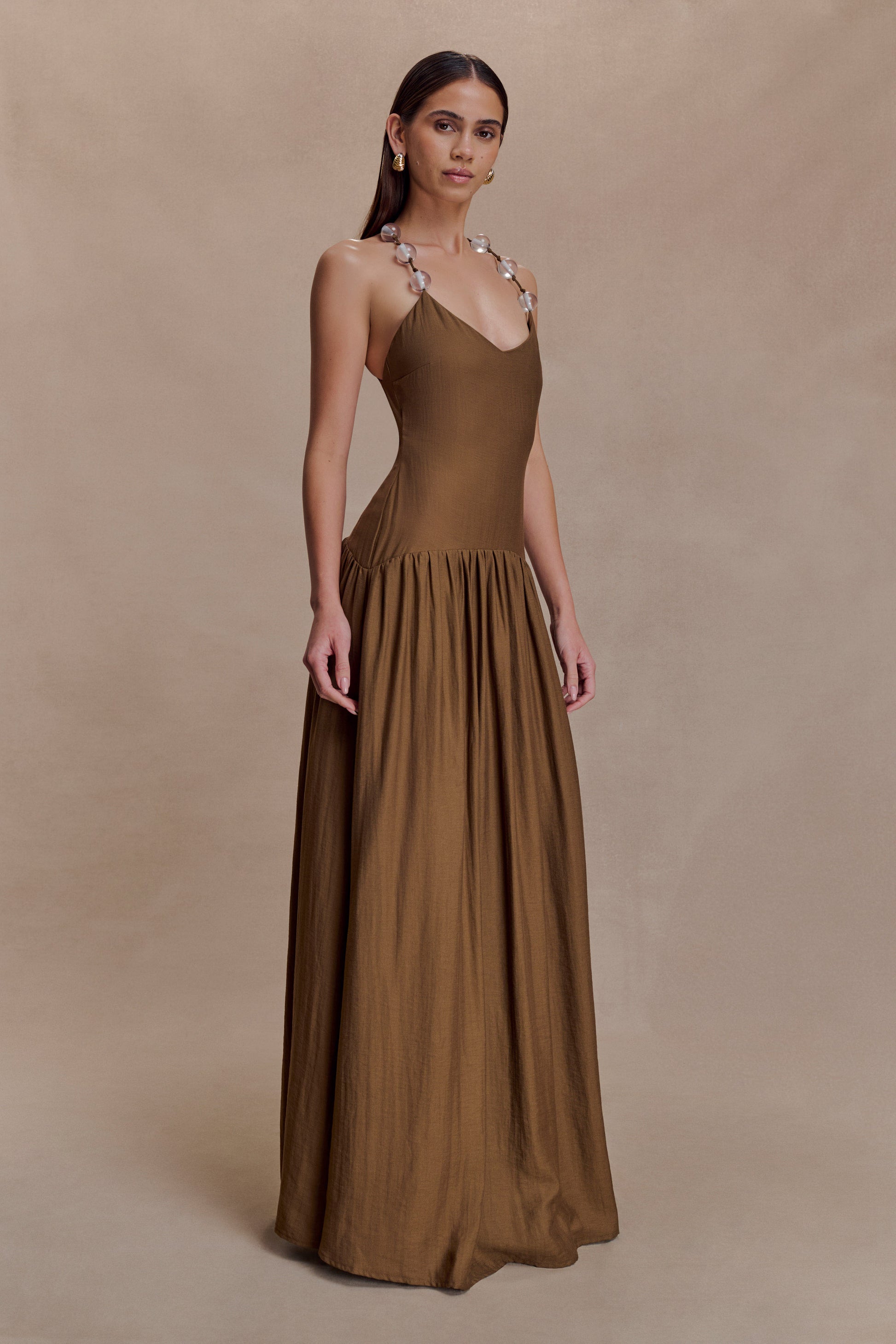 Darling Linen Maxi Dress - Chocolate #5
