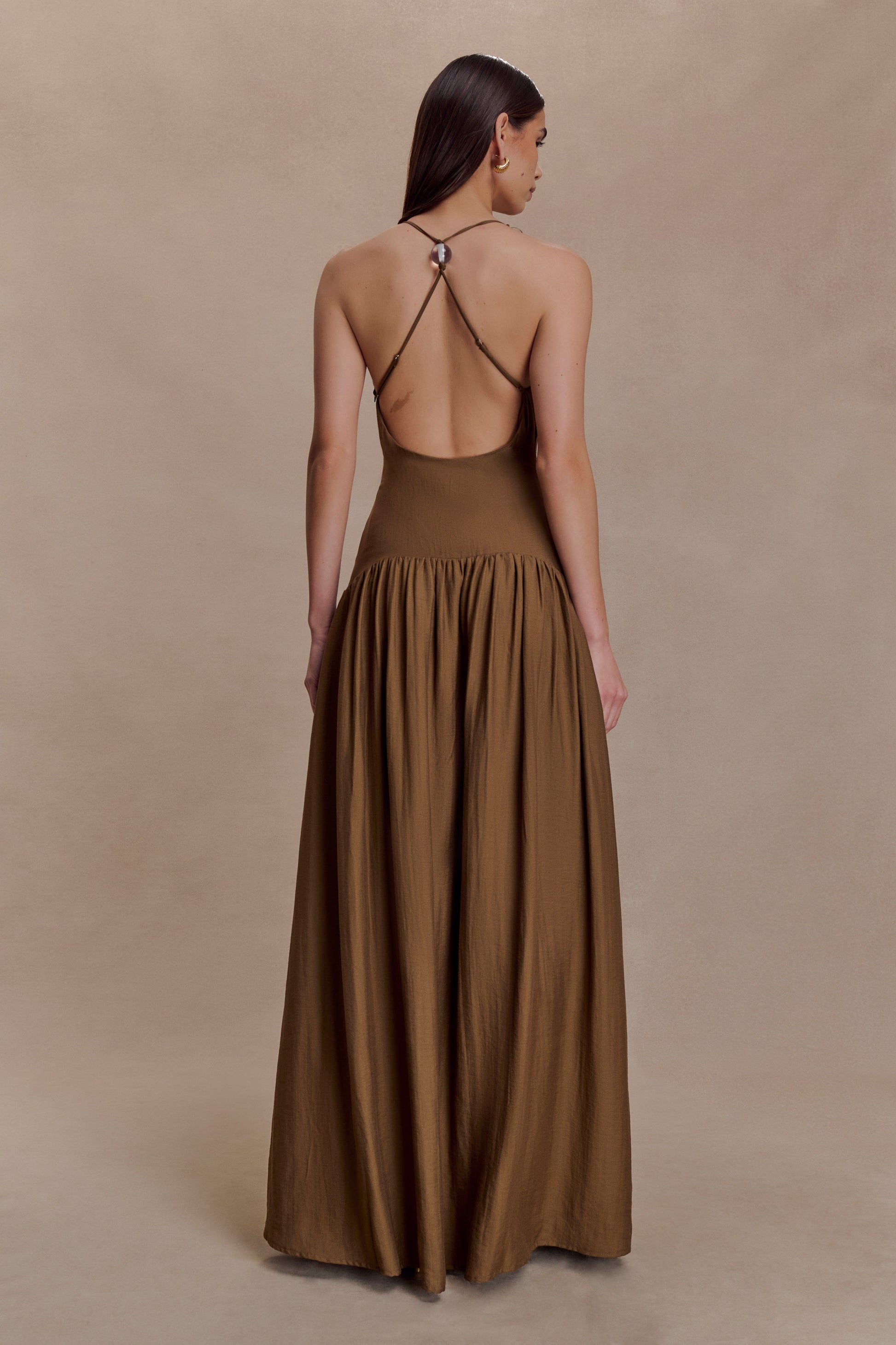 Darling Linen Maxi Dress - Chocolate #4