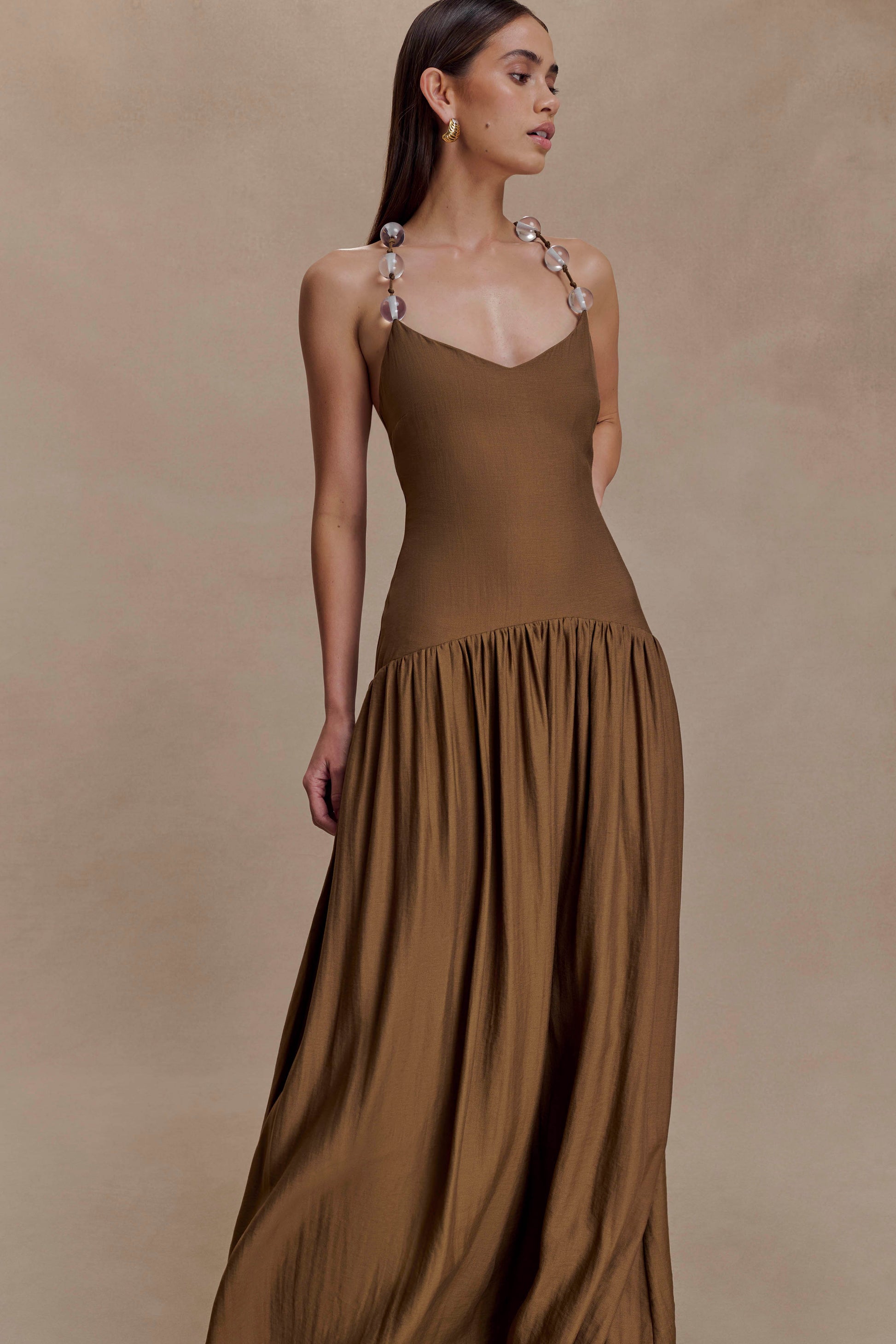 Darling Linen Maxi Dress - Chocolate #3