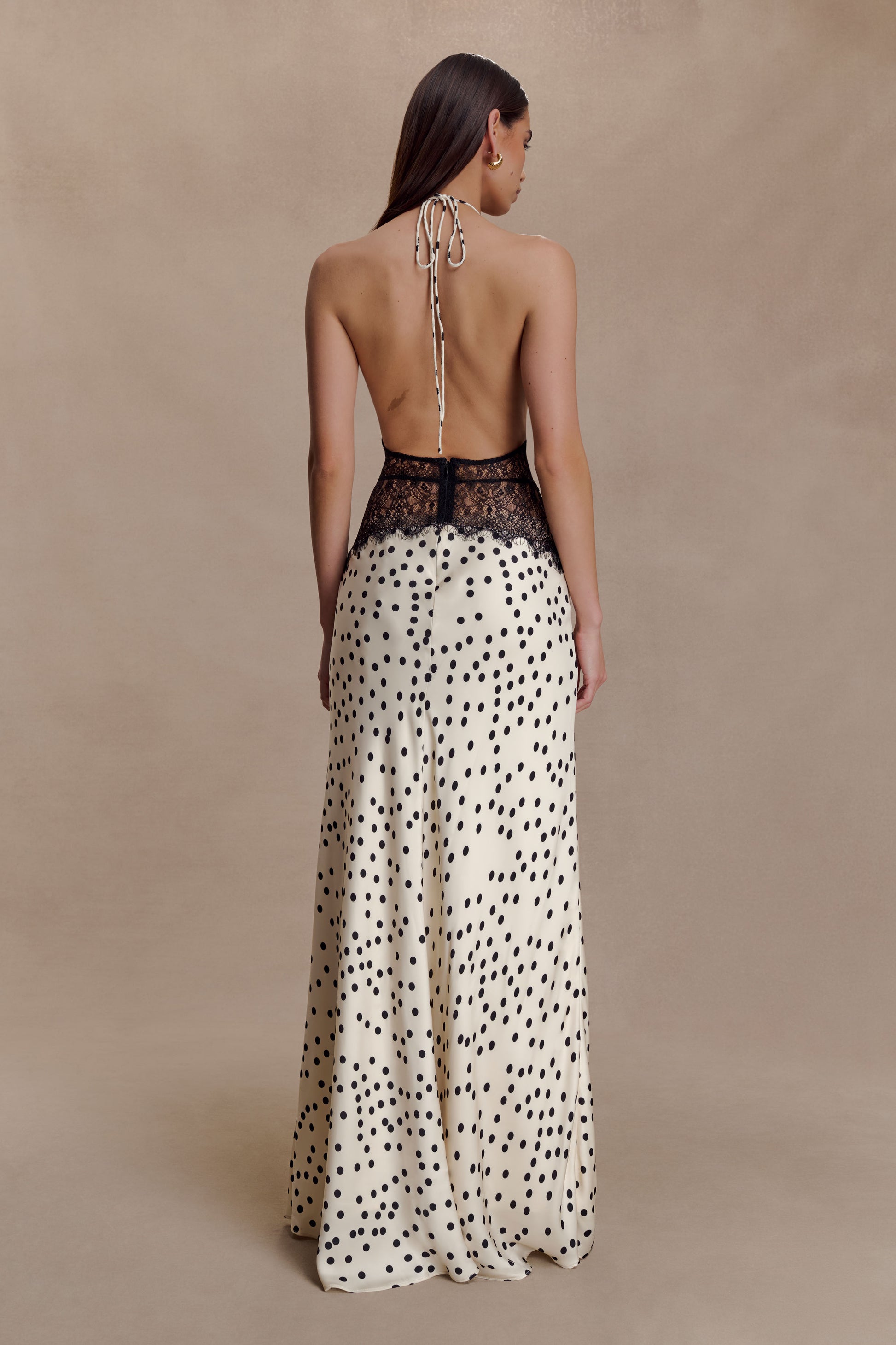 Dinah Lace And Satin Maxi Dress - Polkadot #2