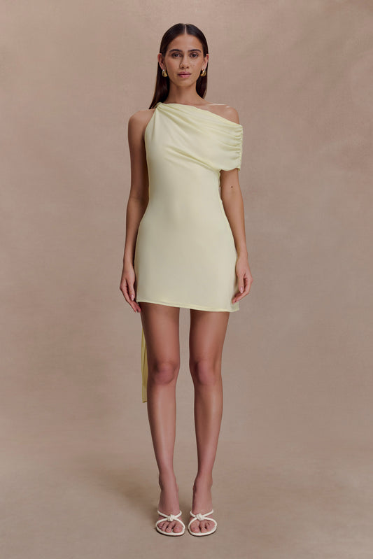 Daisie Chiffon Mini Dress - Lemon