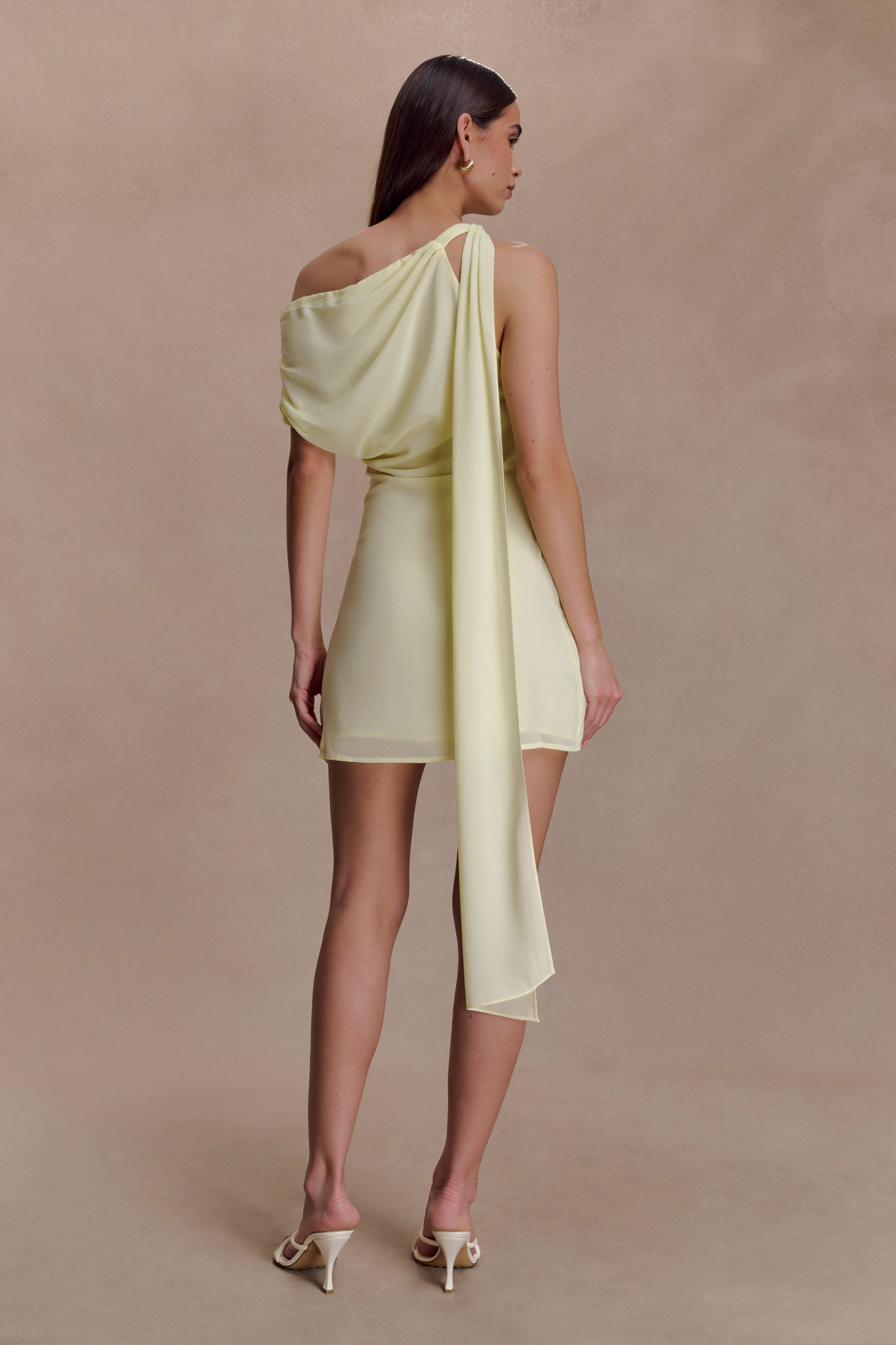 Daisie Chiffon Mini Dress - Lemon #4