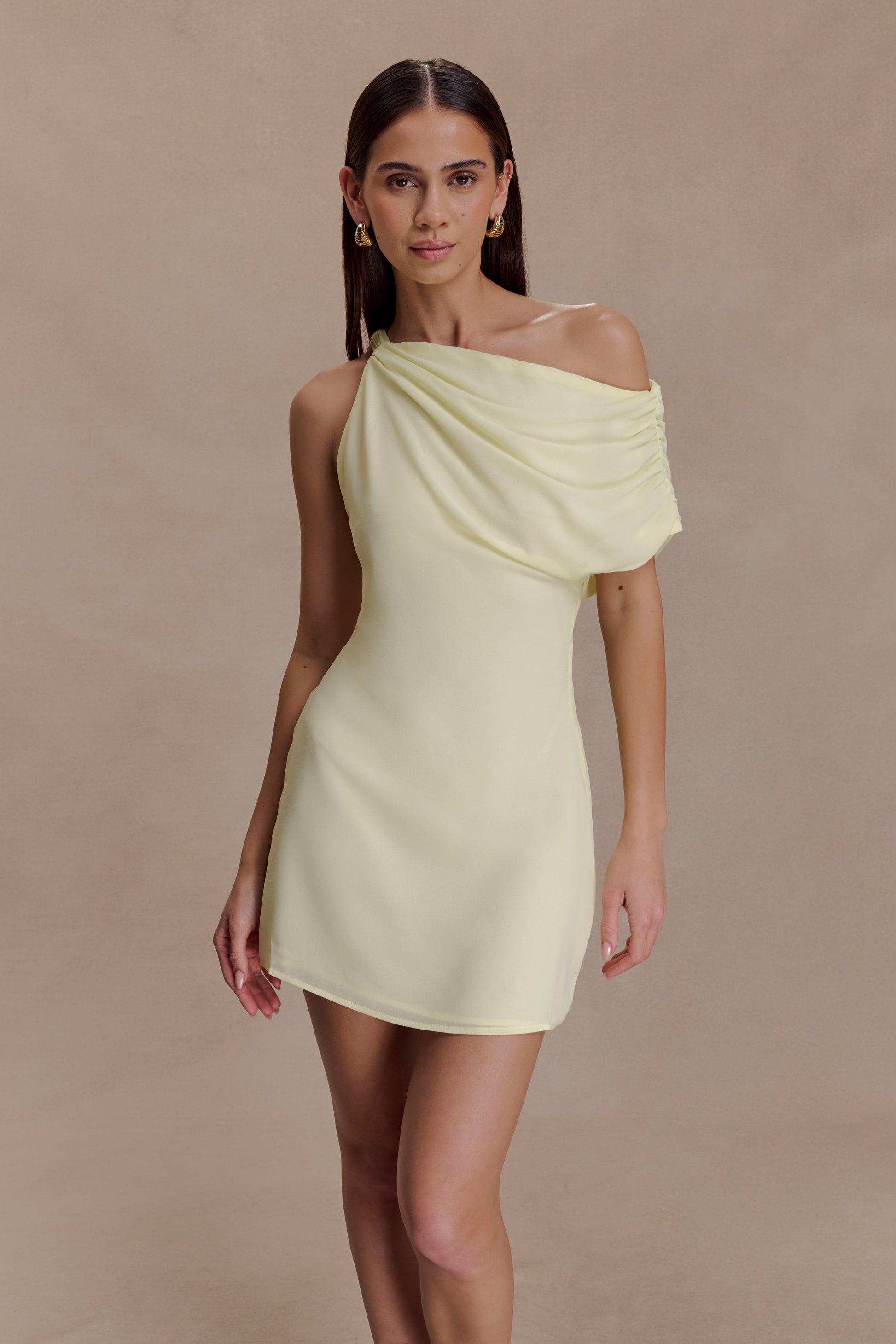 Daisie Chiffon Mini Dress - Lemon #9