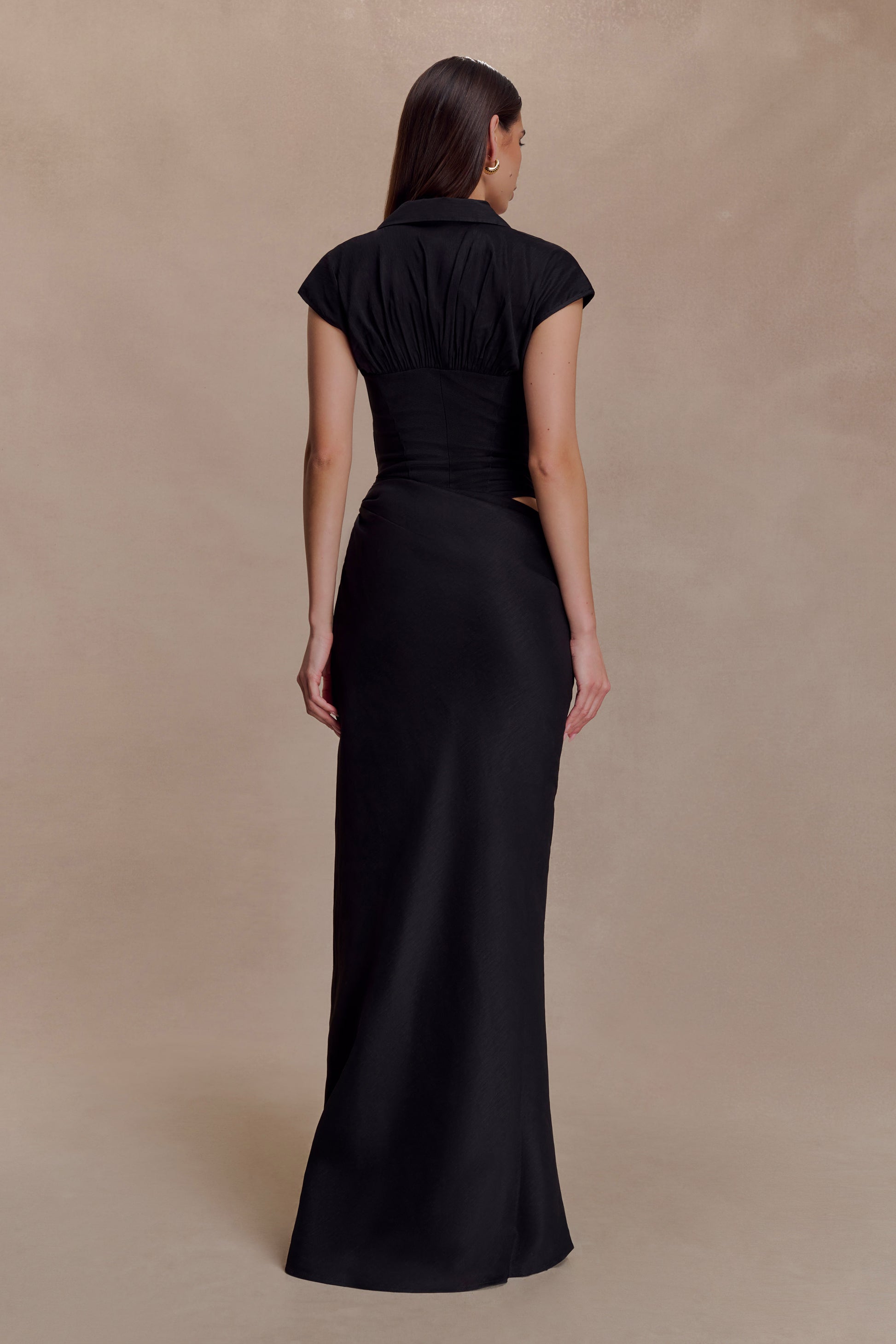 Saphira Shirt Corset Maxi Dress - Black #6