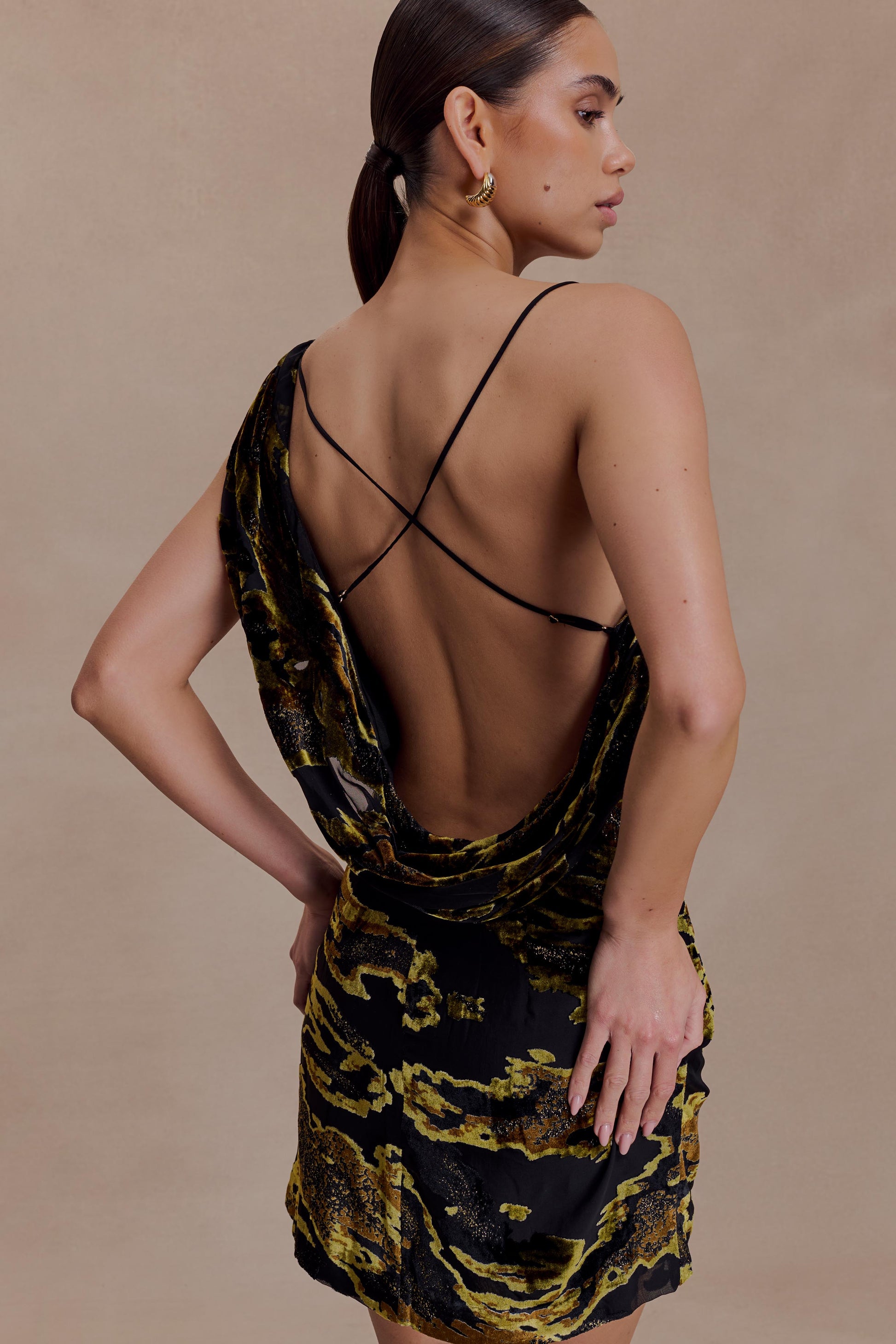 Ayana Cross Back Mini Dress - Velvet Burnout