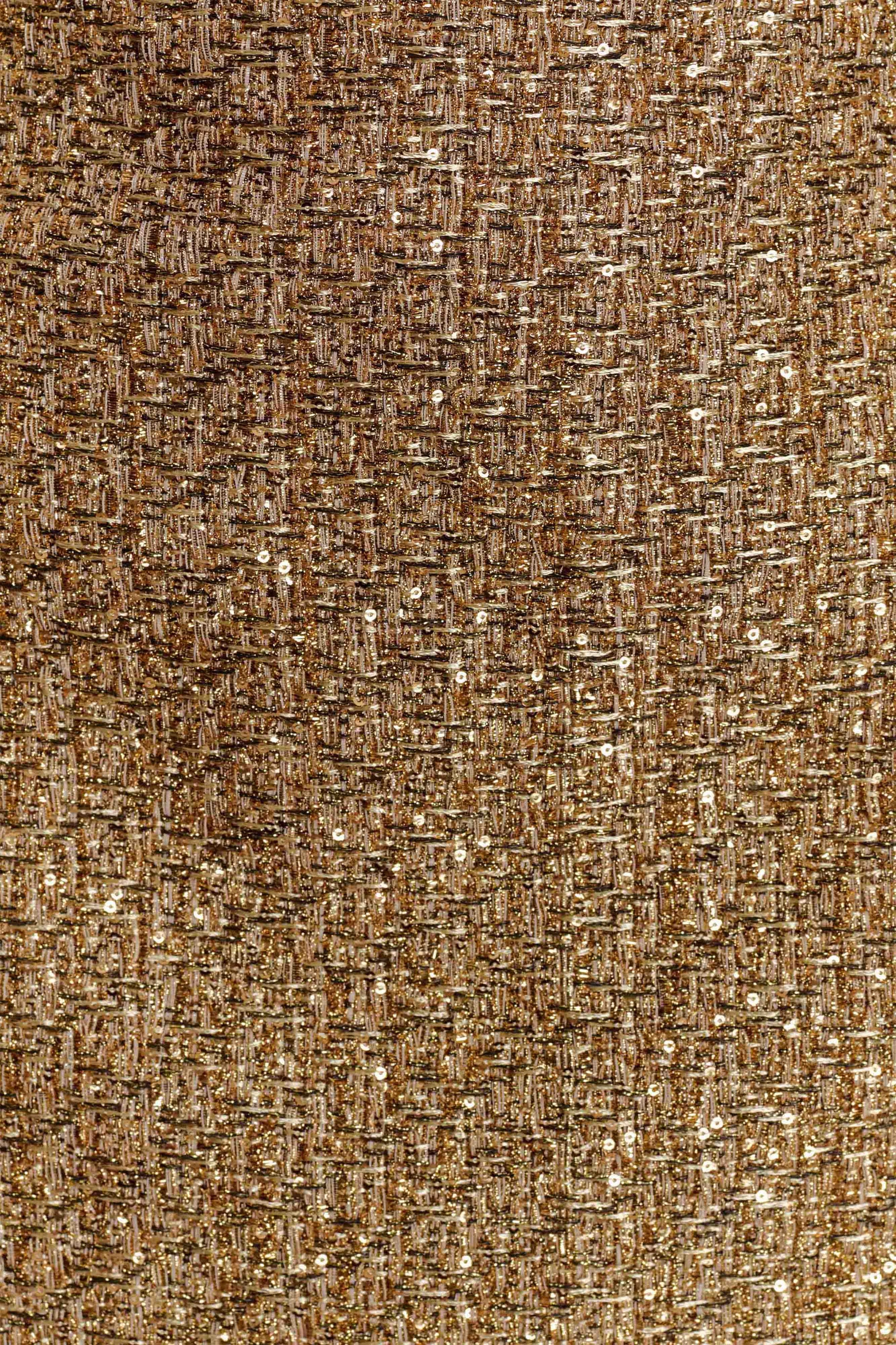 Gala Strapless Tweed Midi Dress - Gold #7