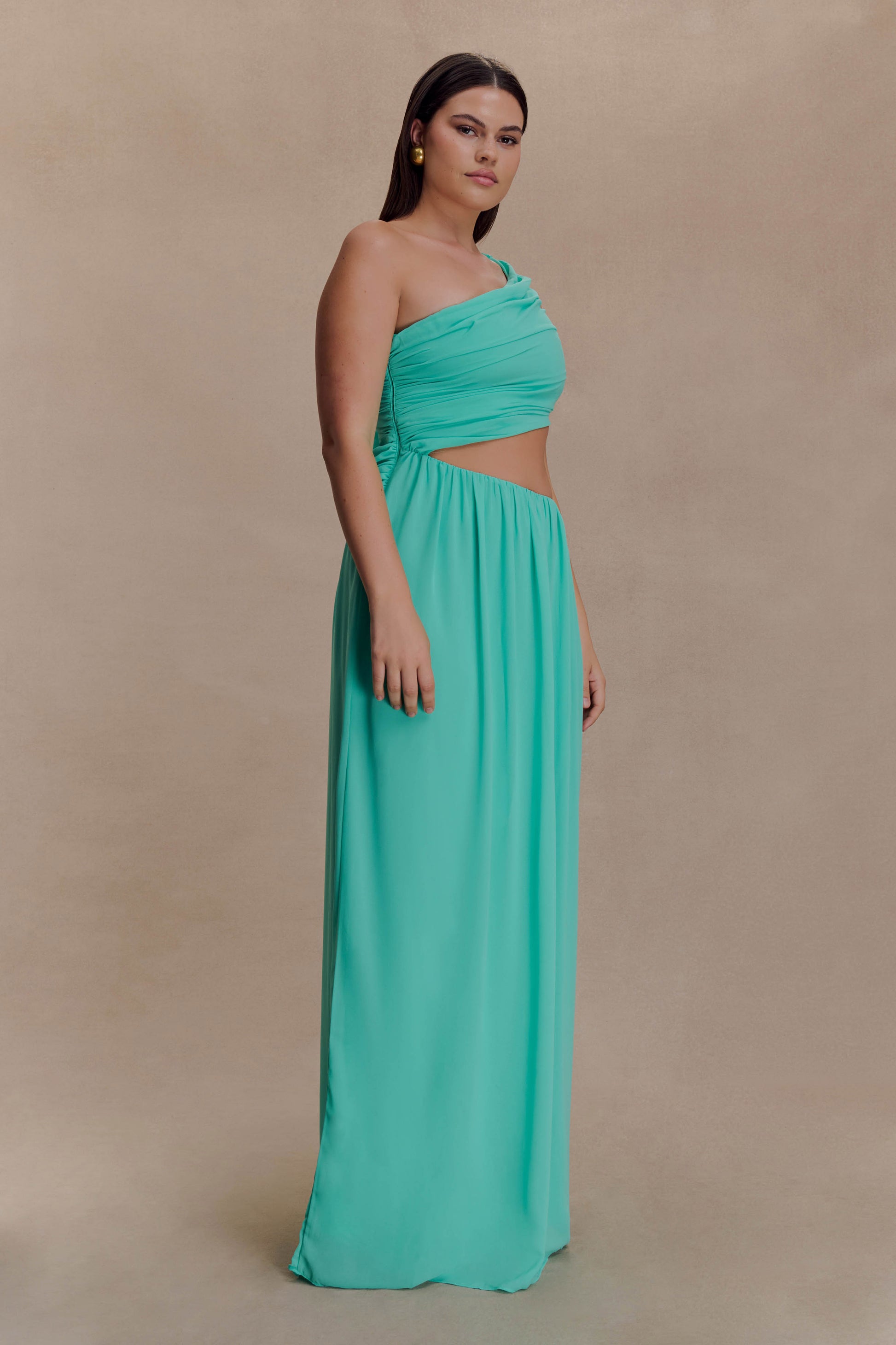 Aria Chiffon Cut Out Maxi Dress - Lagoon #6