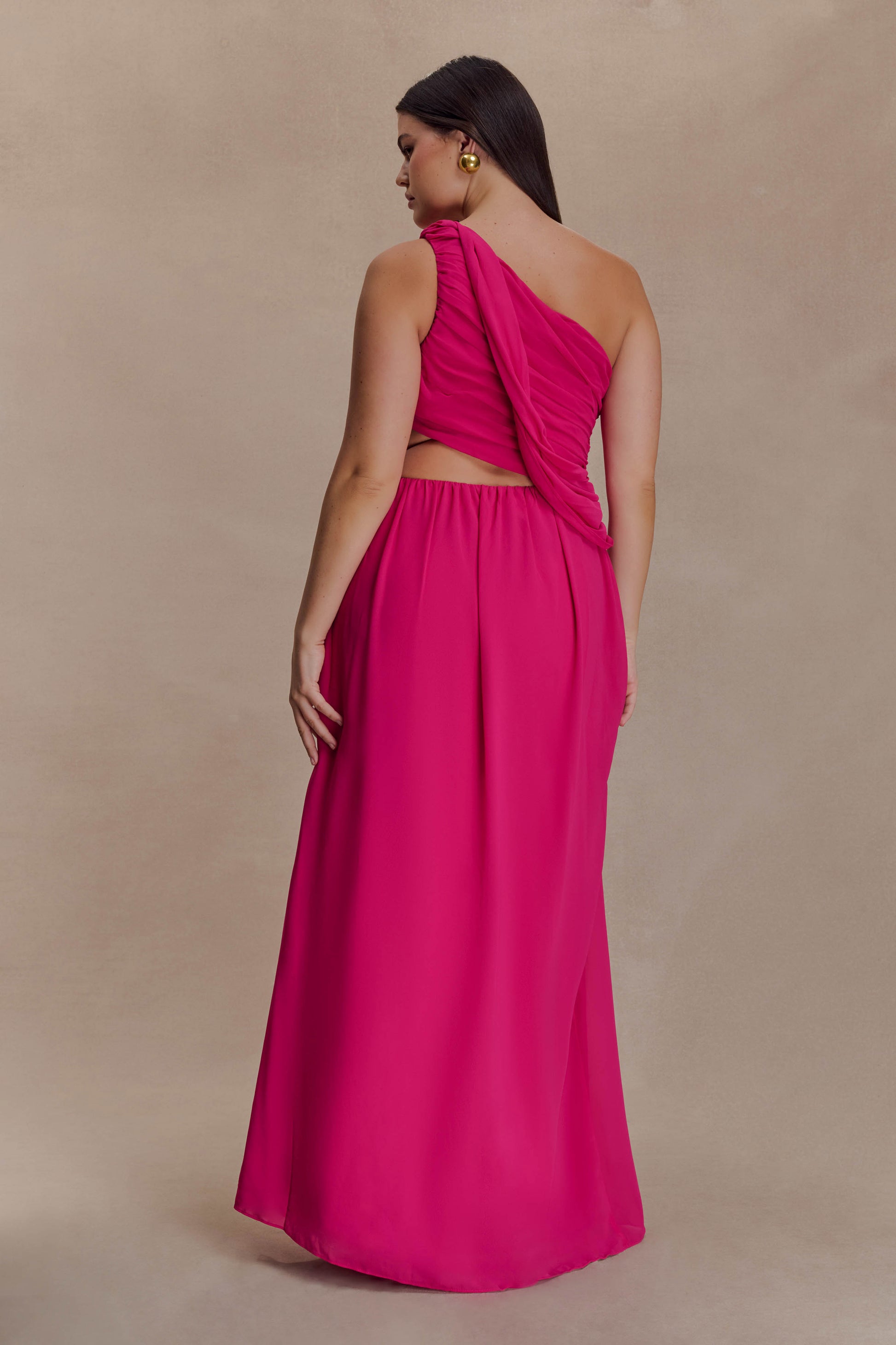 Aria Chiffon Cut Out Maxi Dress - Fuchsia #4
