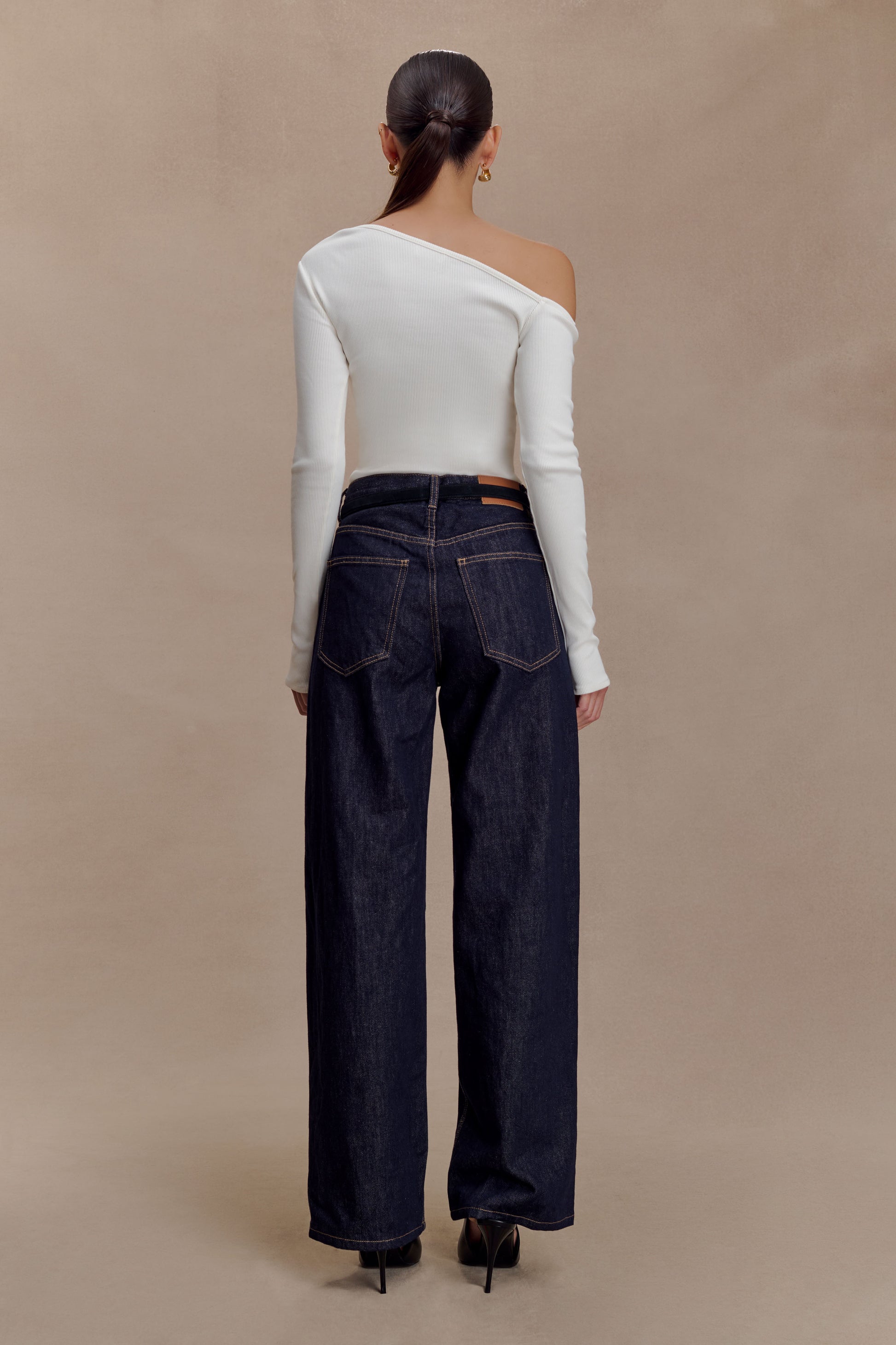 Maelle Off Shoulder Long Sleeve Top - Ivory #2