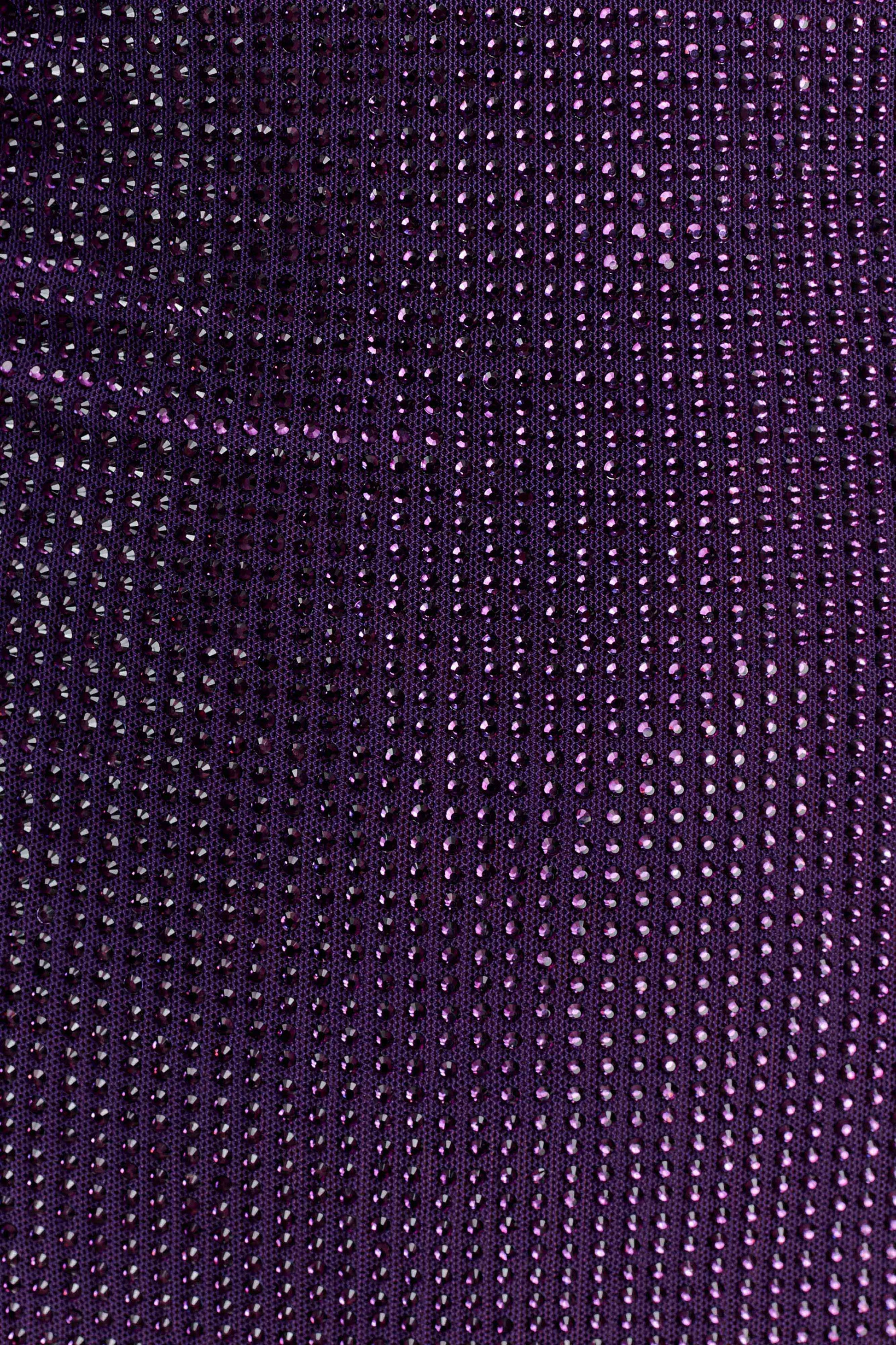 Genie Diamante Halter Midi Dress - Purple #6