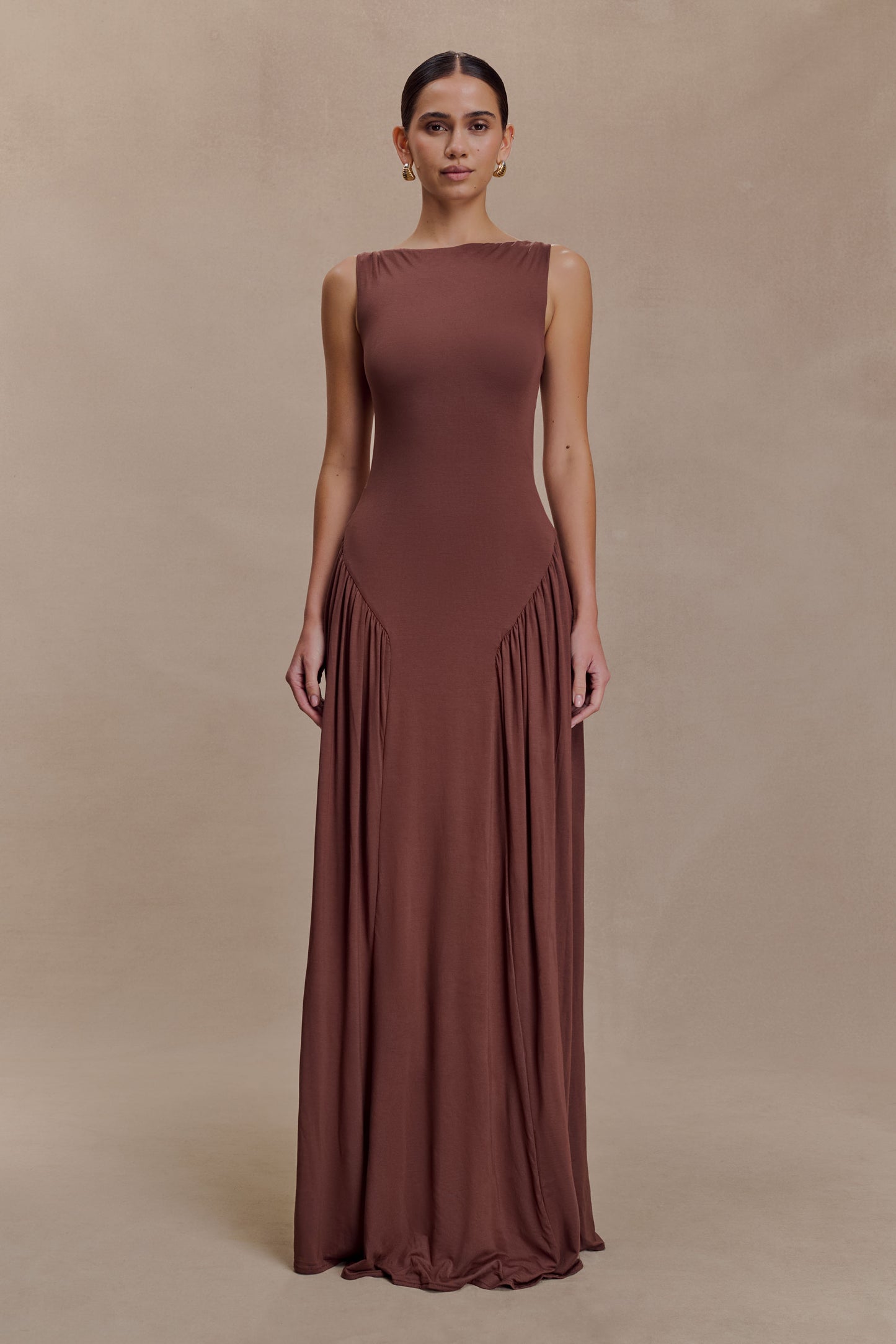 Marnie Modal Sleeveless Maxi Dress - Chocolate