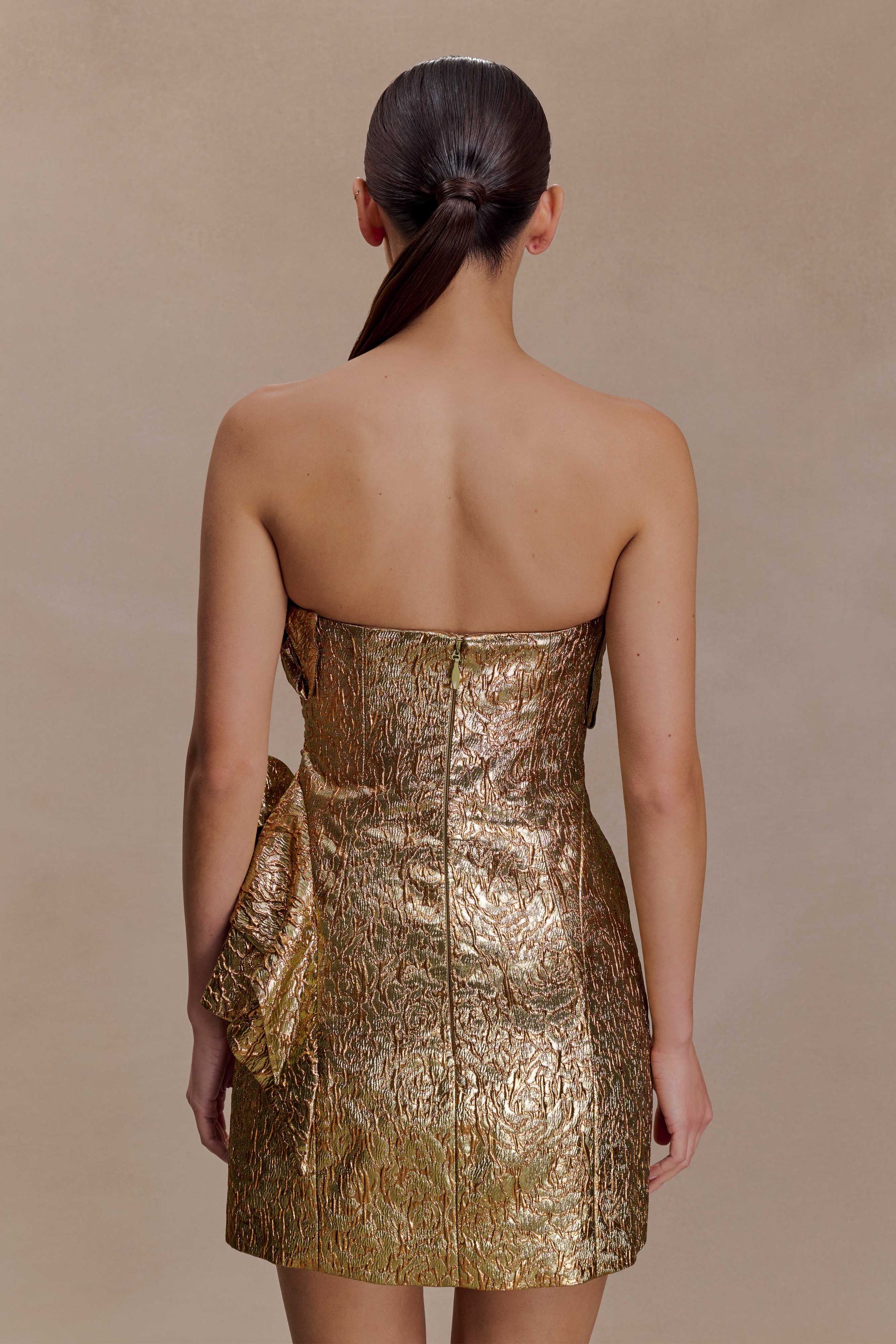 forever 21 plunging metallic mini gold dress Plus Size Metallic Mini Dress in Silver-swatch