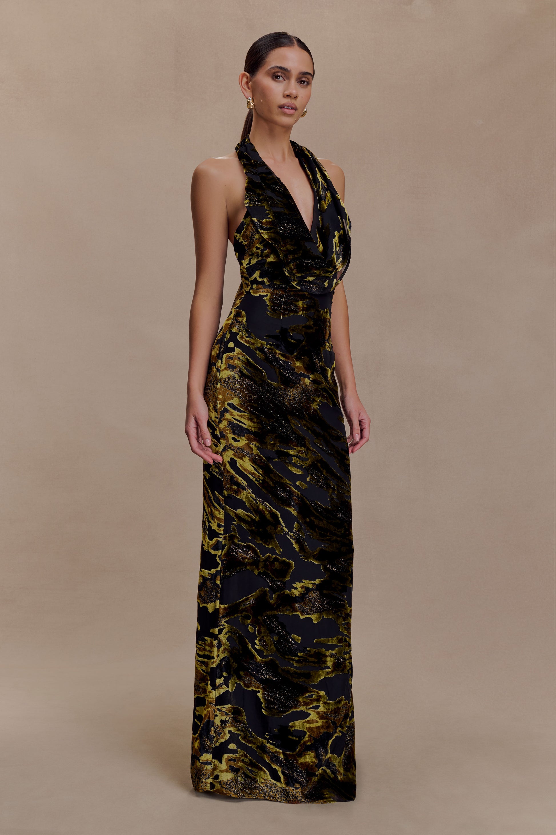 Talila Cowl Front Maxi Dress - Velvet Burnout #4