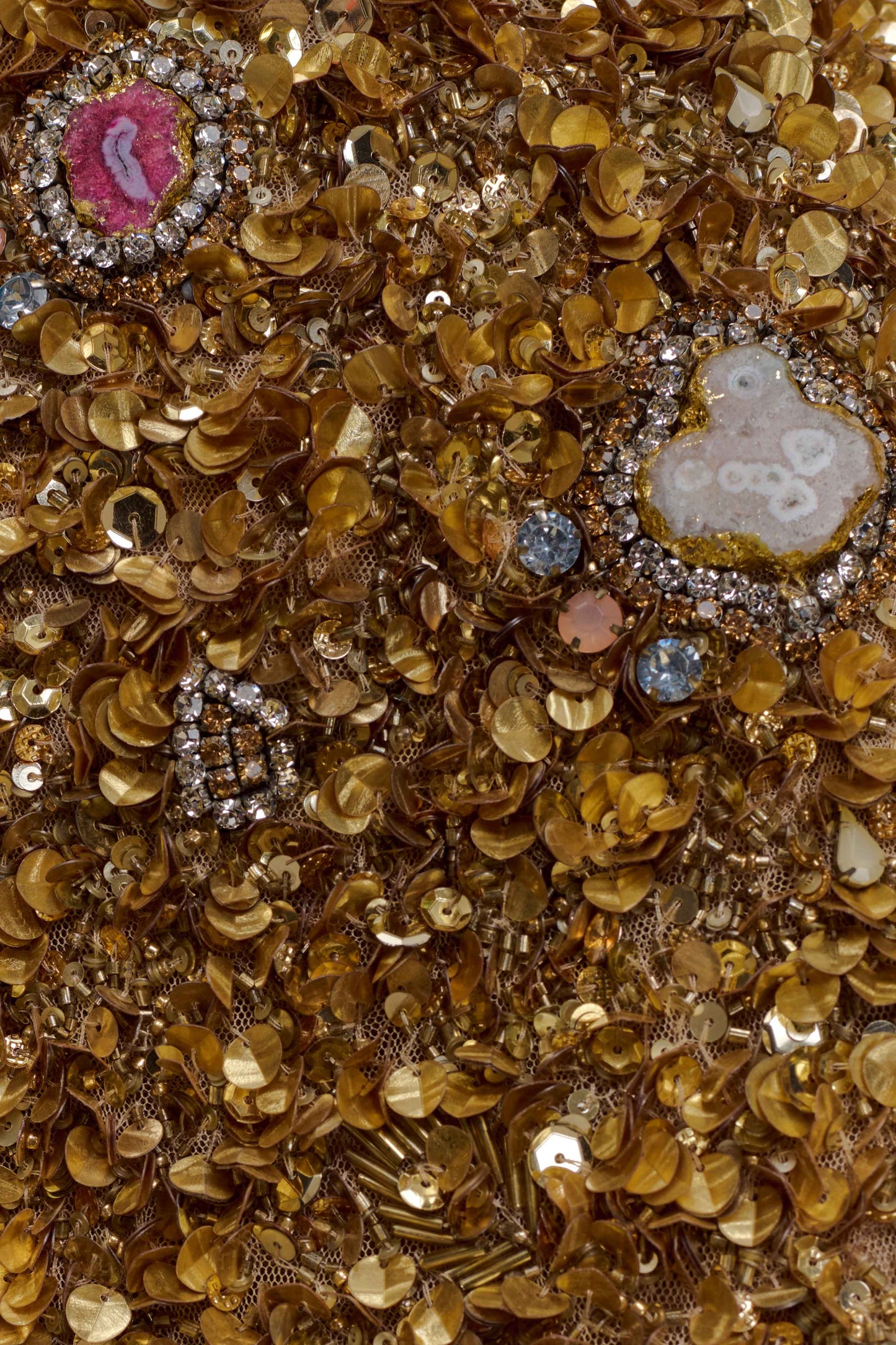 Porter Hand Beaded Midi Dress - Gold