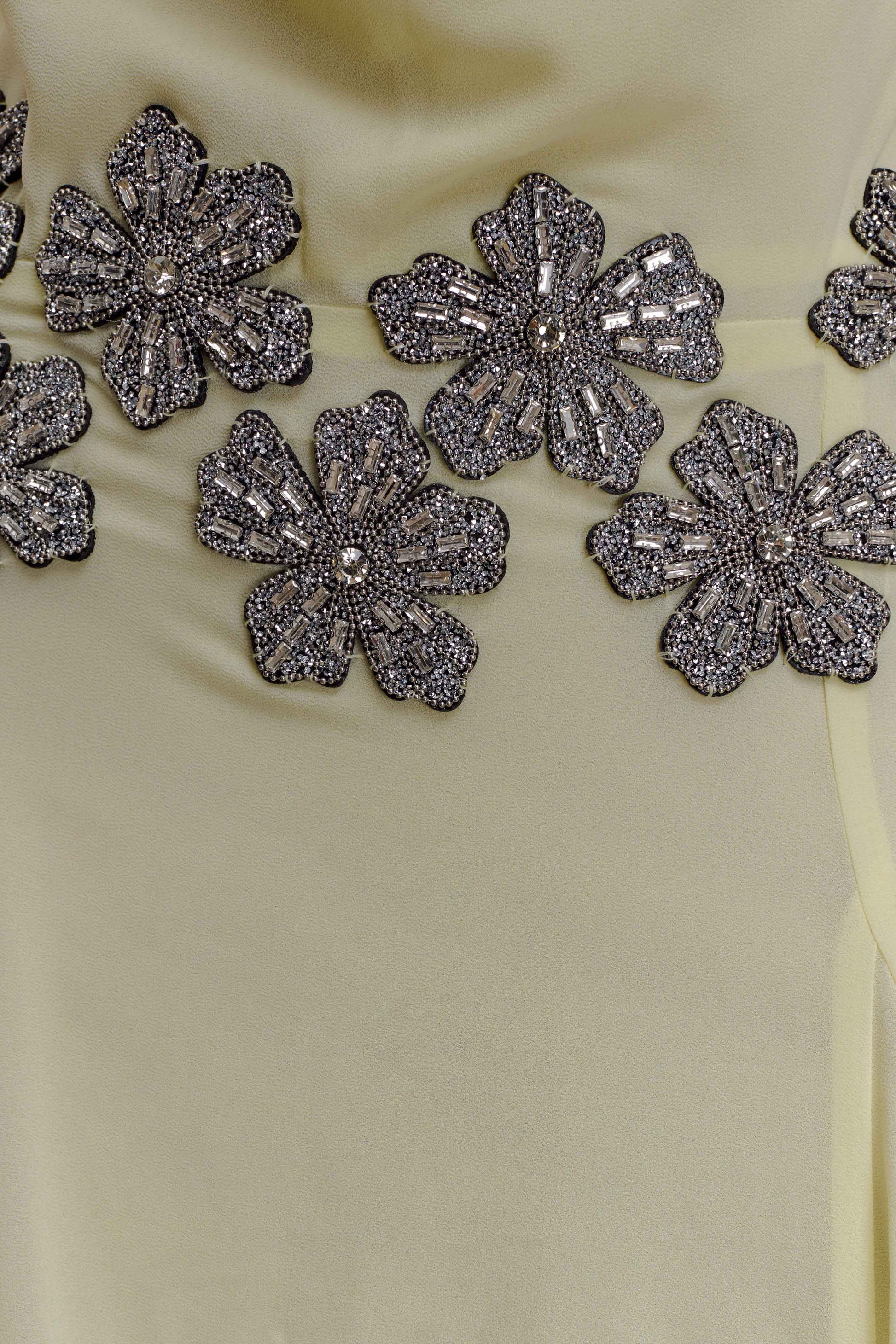 Santal Floral Chiffon Halter Maxi Dress - Lemon #6