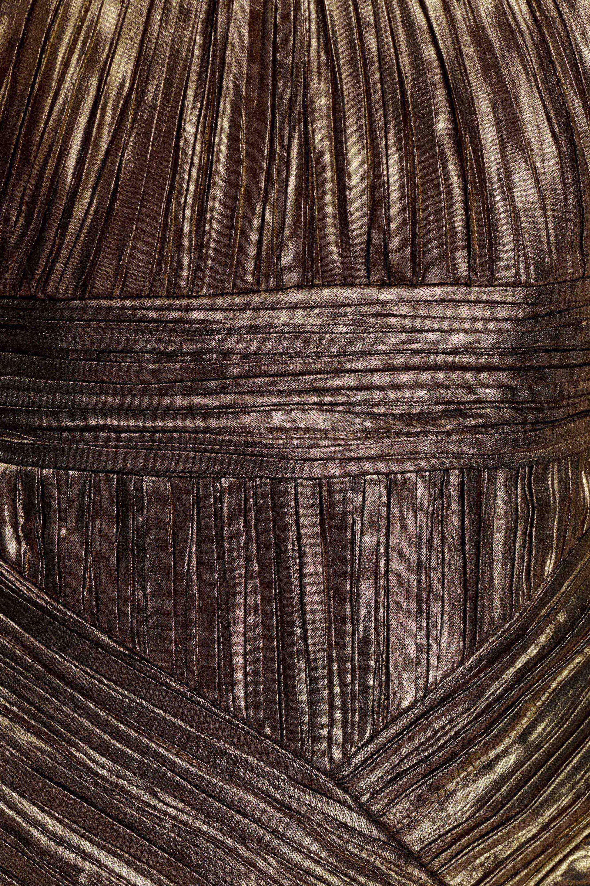 Clemence Plisse Maxi Dress - Gold #10