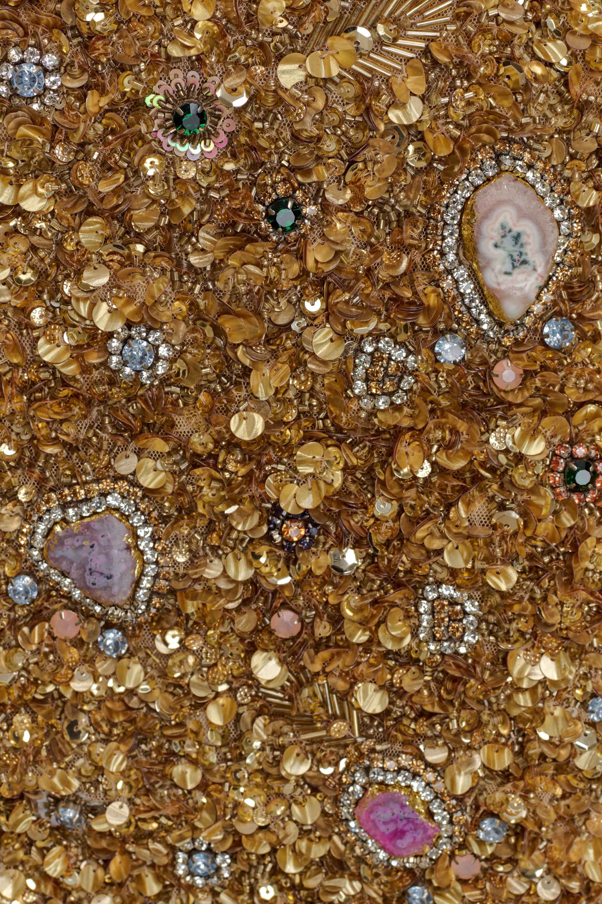 Porter Hand Beaded Mini Skirt - Gold #8