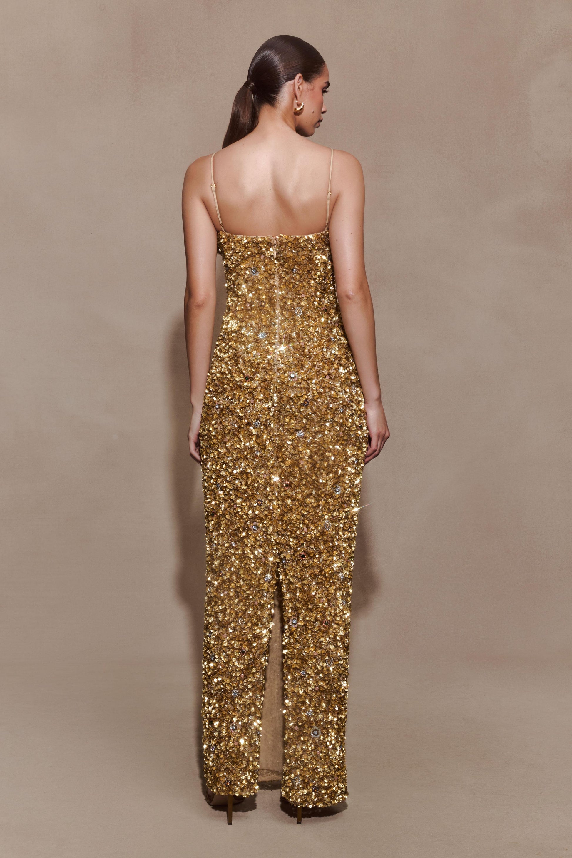 Porter Hand Beaded Midi Dress - Gold #3