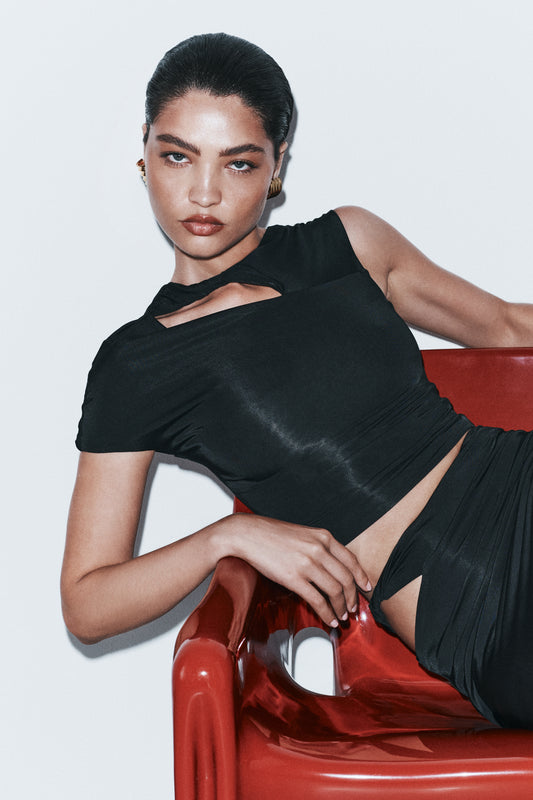 Haven Slinky Twist Top - Black