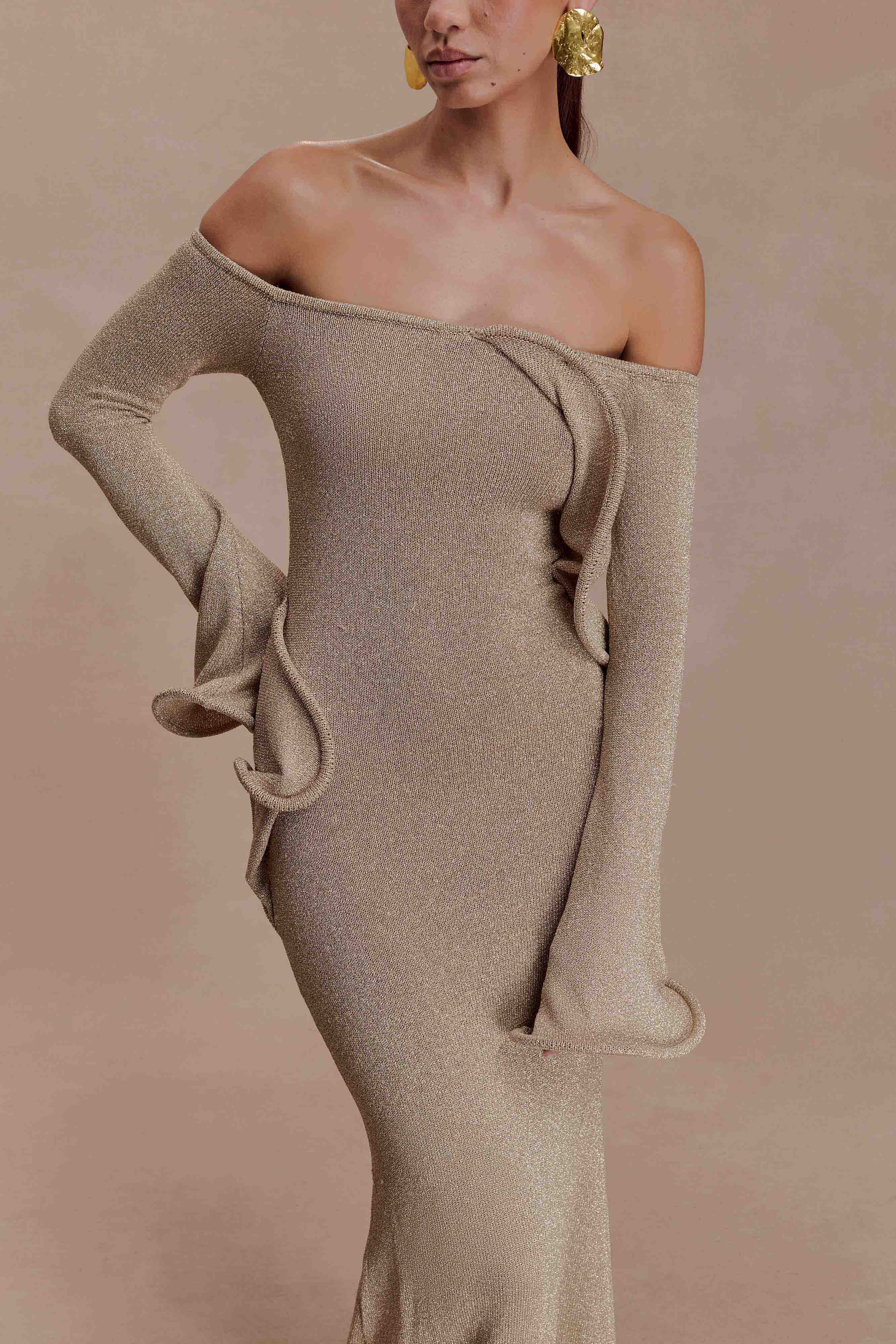 Sandrine Lurex Knit Maxi Dress - Gold #6