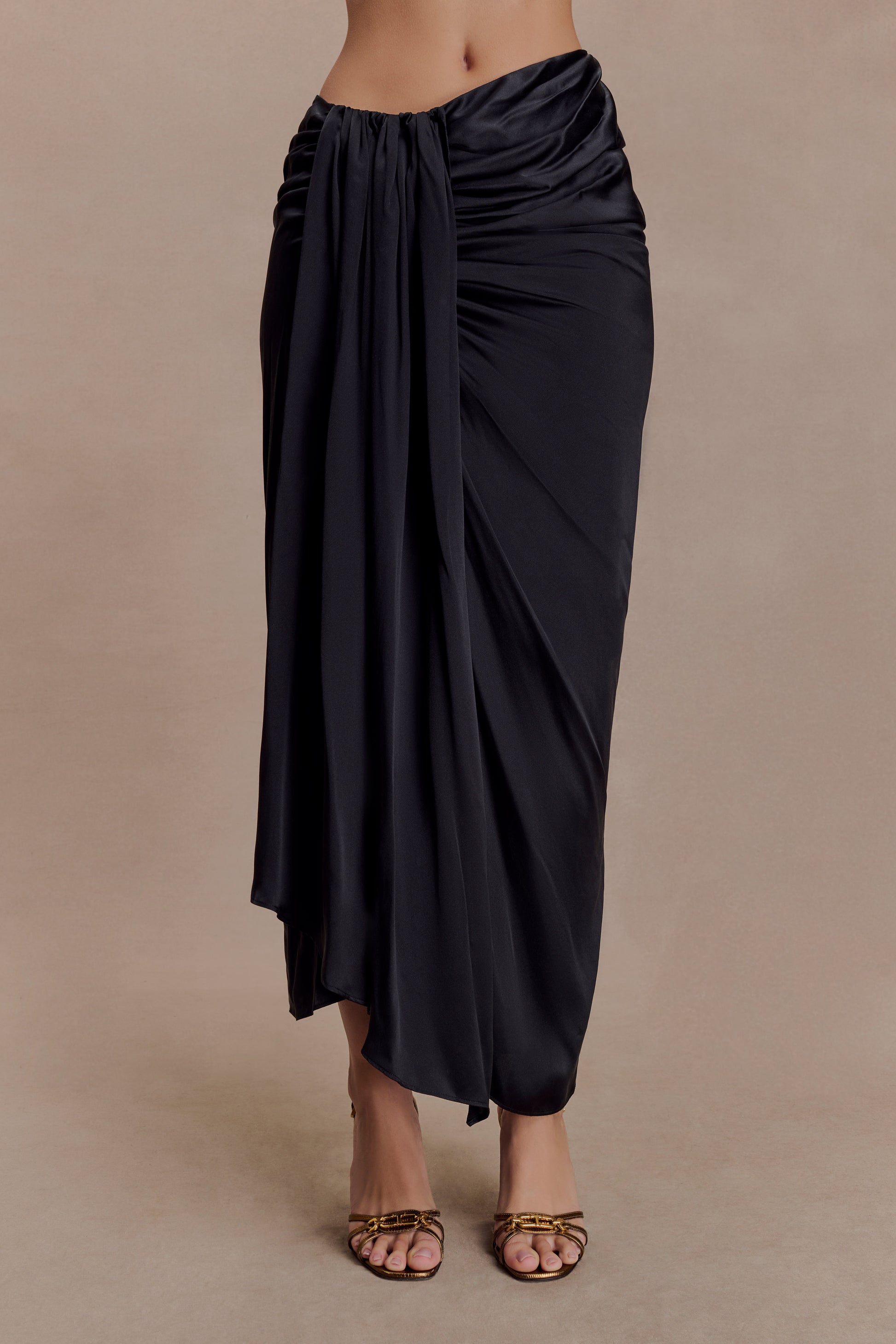 Zendaya Silk Midi Skirt - Black #9