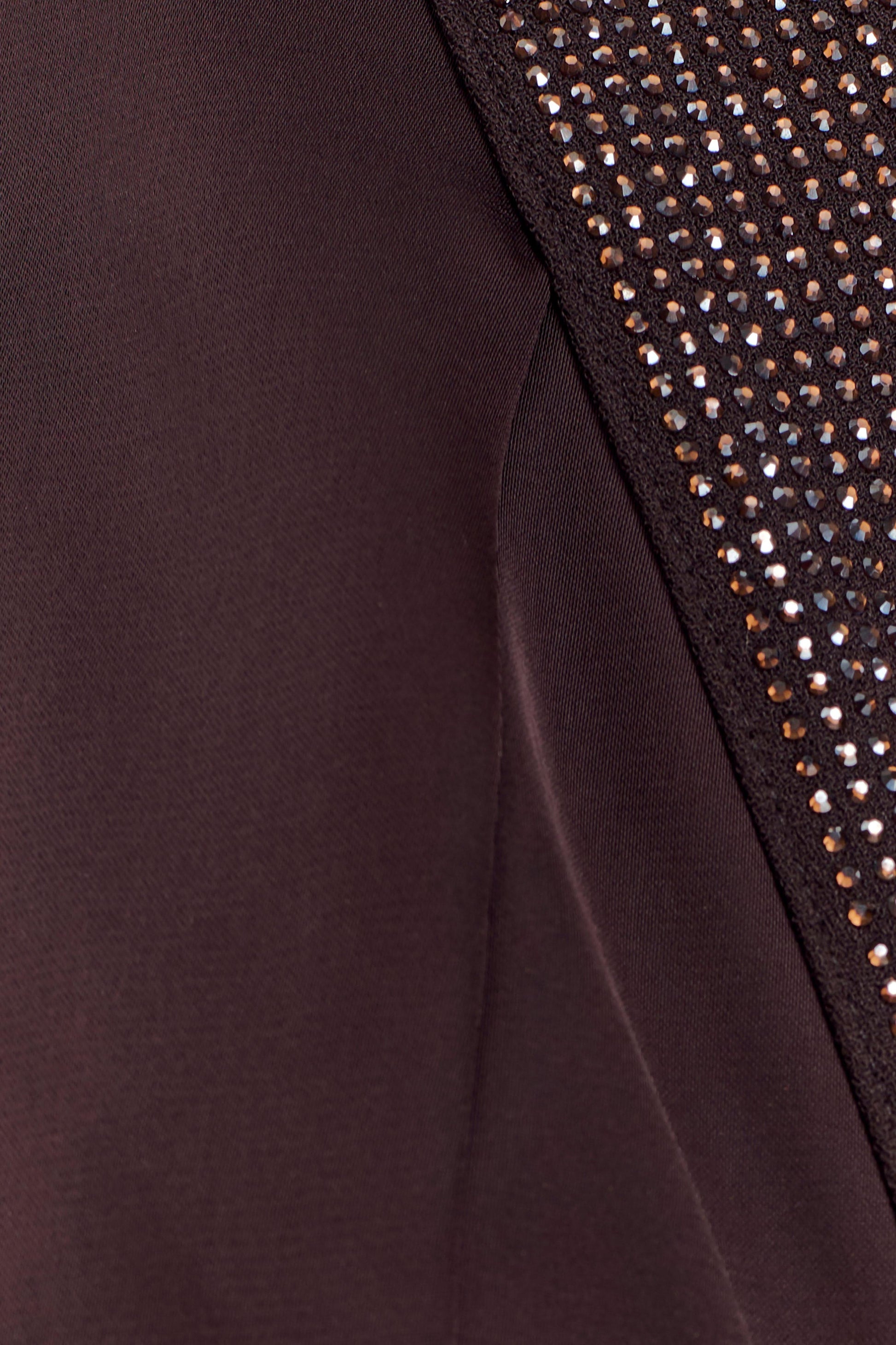 Siren Satin And Diamante Halter Top - Dark Chocolate #9