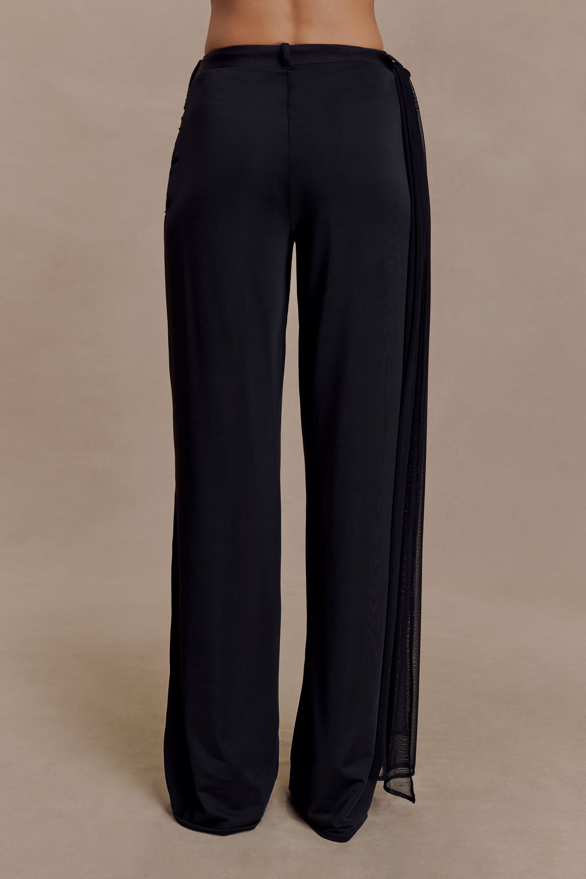 Aspyn Slinky Gathered Wide Leg Pants - Black #6