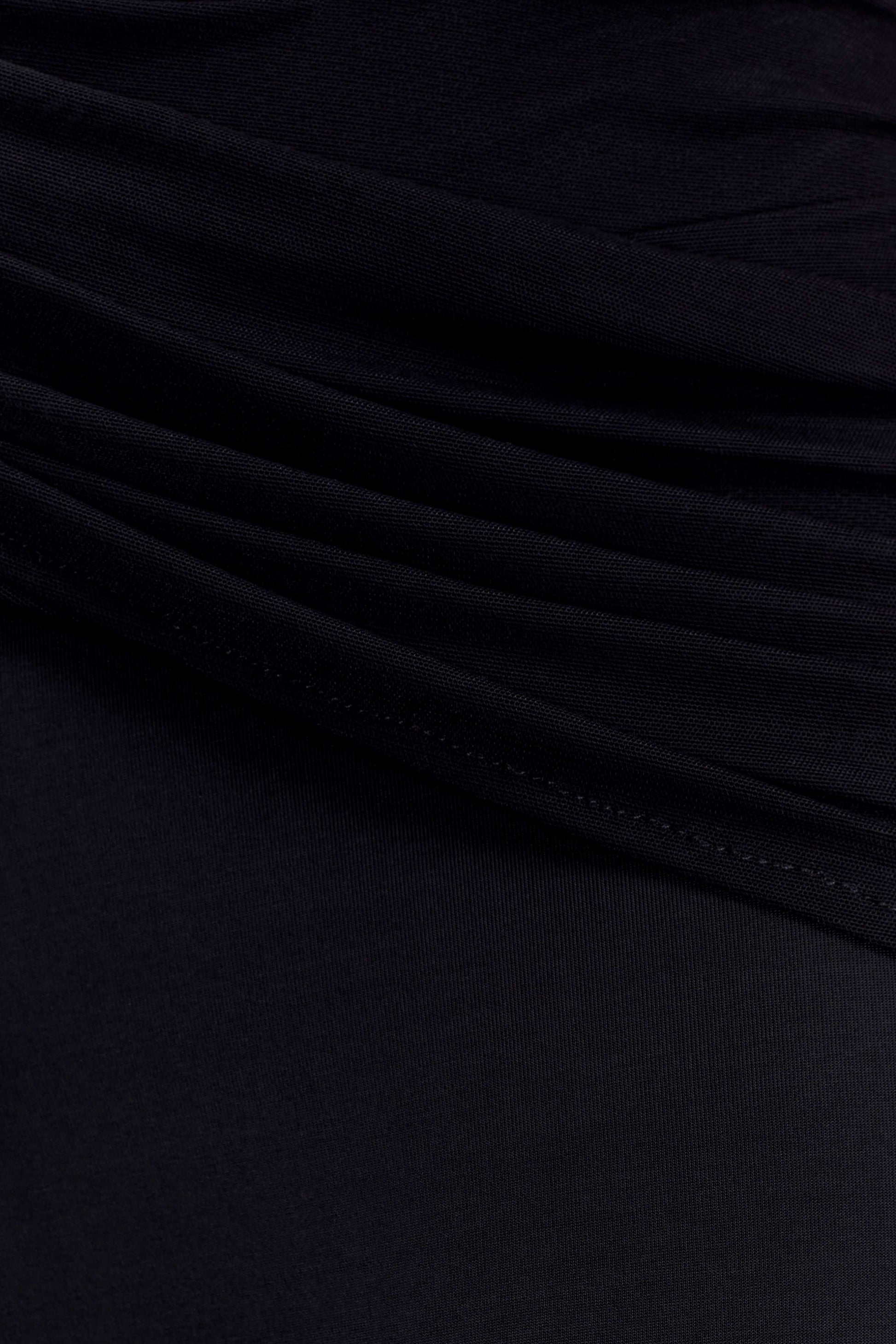 Aspyn Slinky Gathered Wide Leg Pants - Black #7