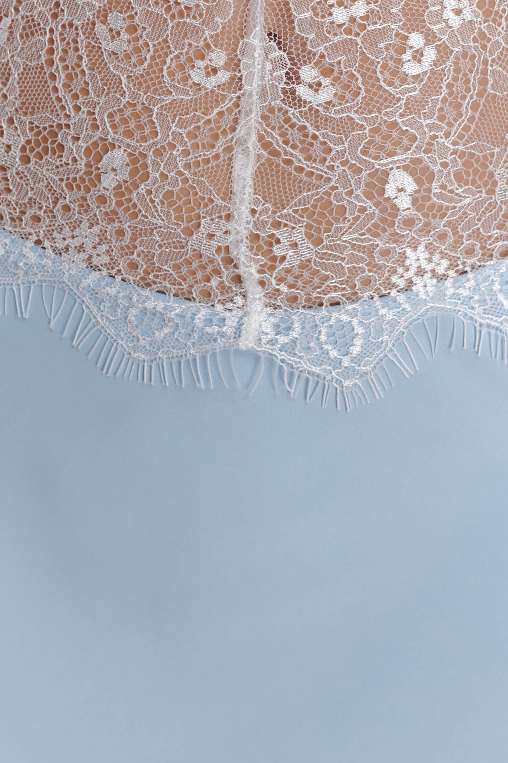 Pilar Strapless Satin And Lace Maxi Dress - Cornflower Blue #3