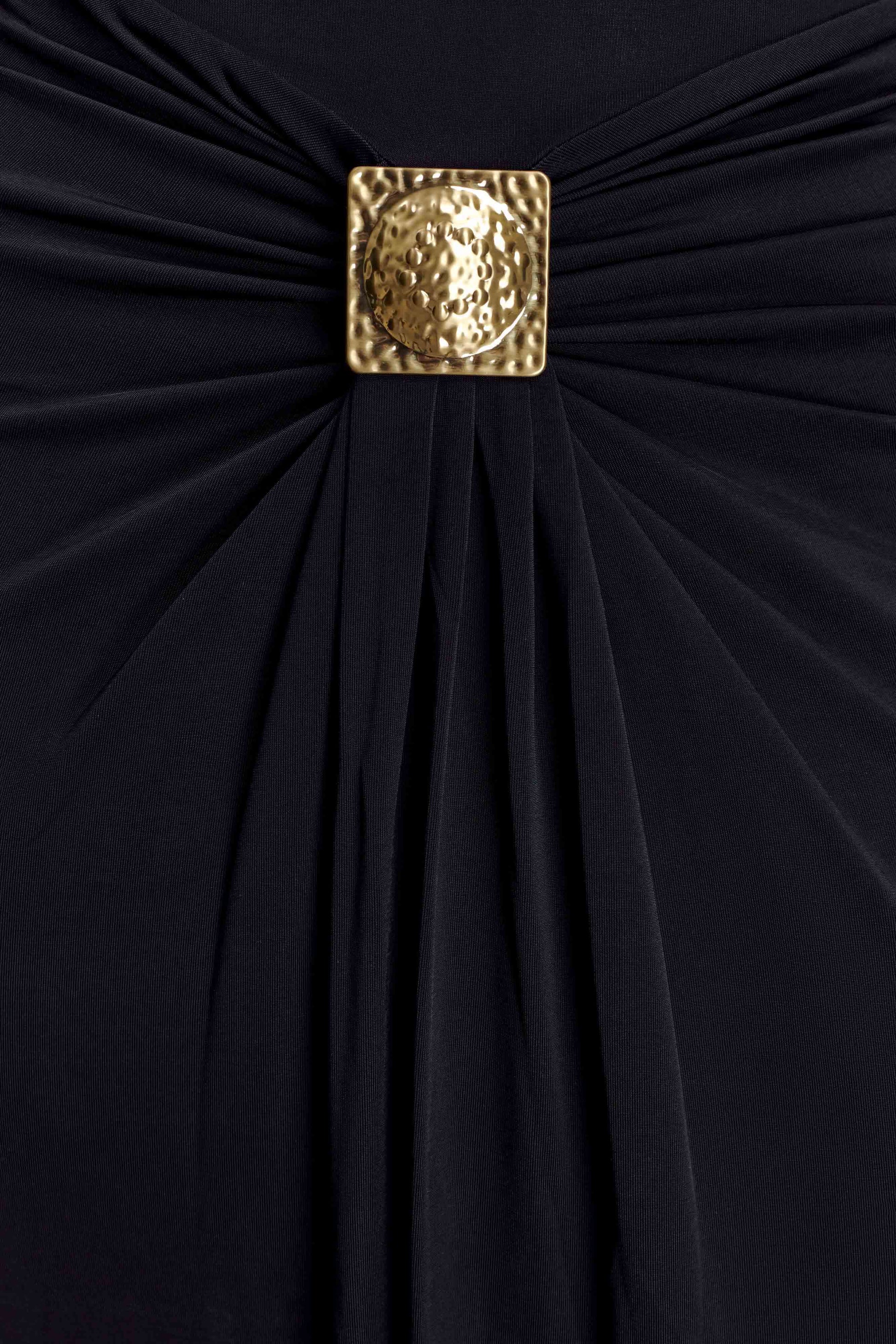 Quincy Halter Maxi Dress With Hardware - Black #5