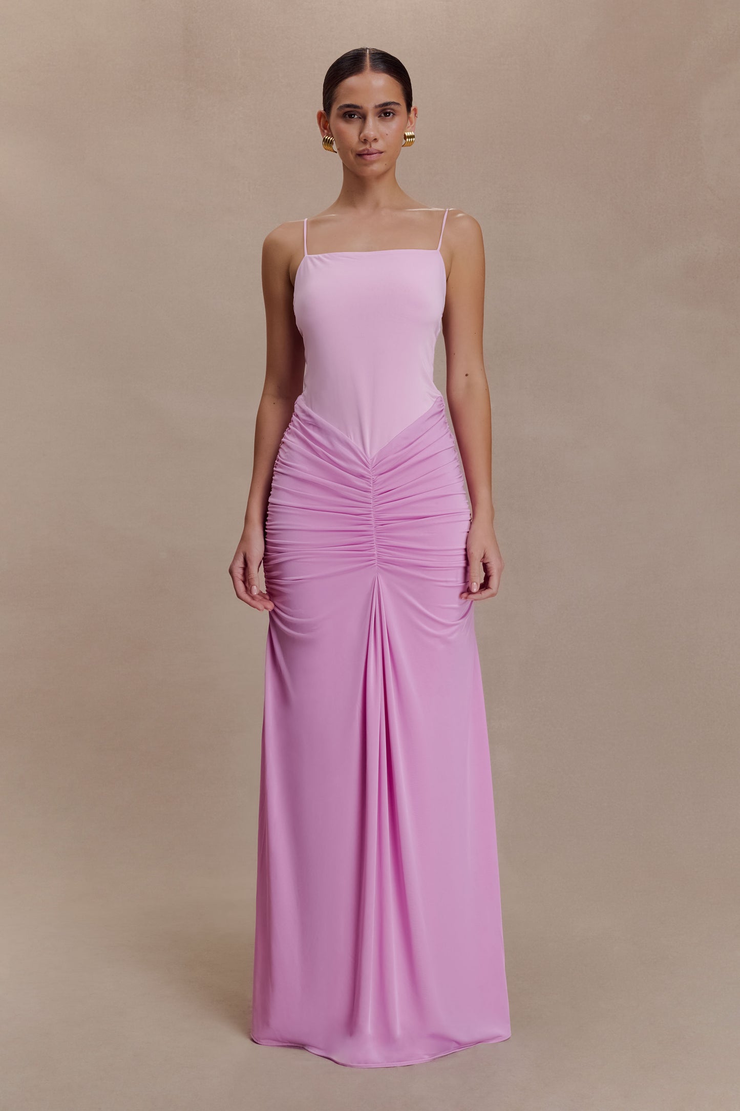 Roisin Slinky Maxi Dress - Powder Pink