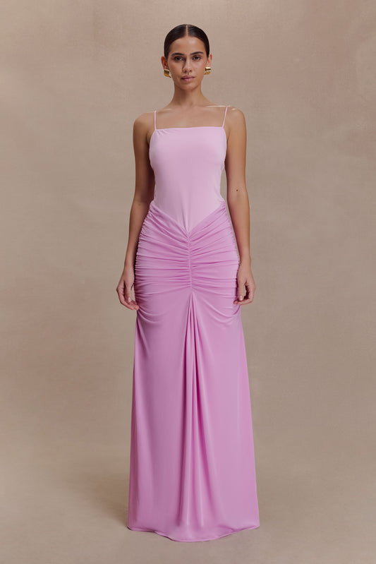 Roisin Slinky Maxi Dress - Powder Pink