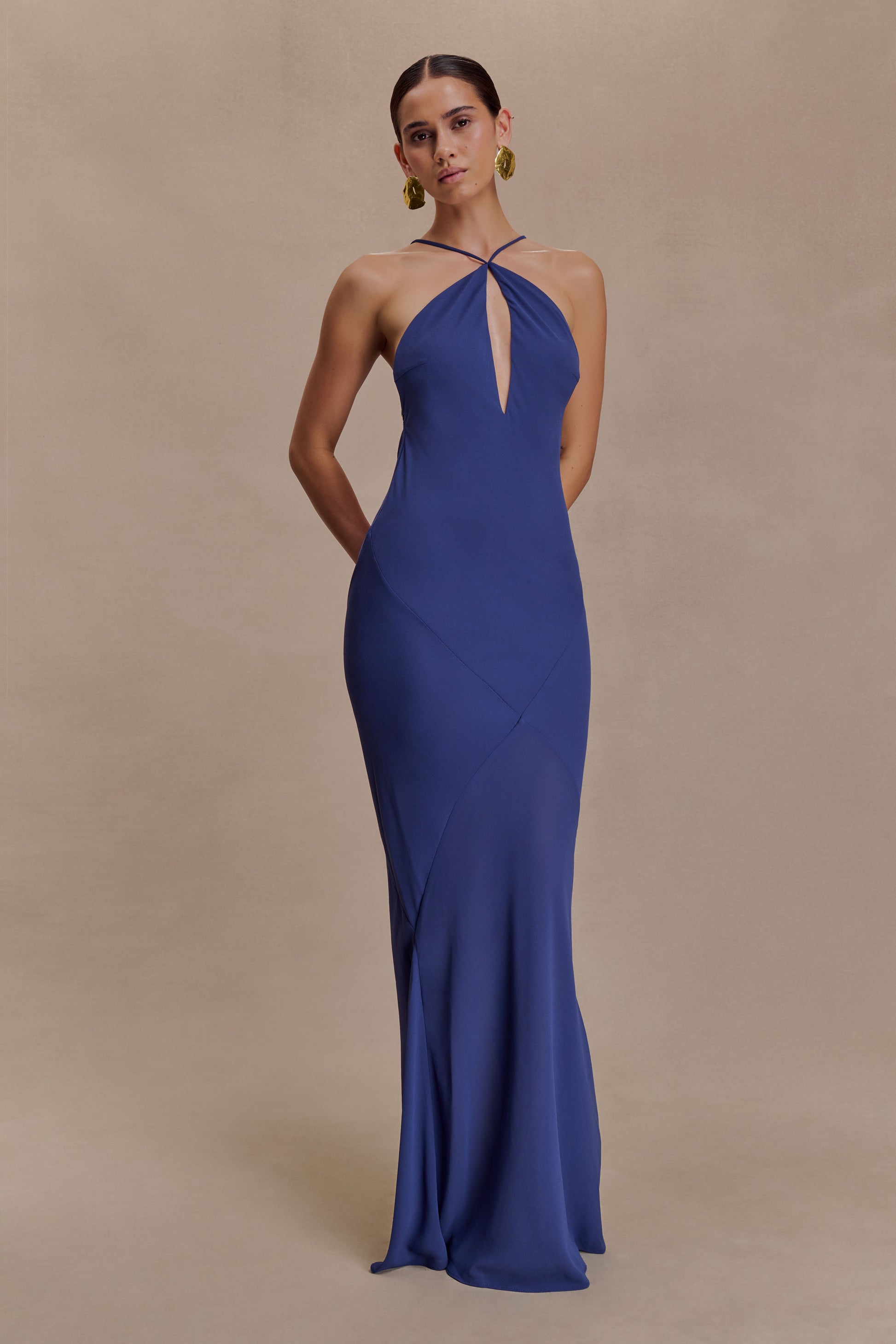 Nerea Slip Halter Maxi Dress - Purple Ink #3