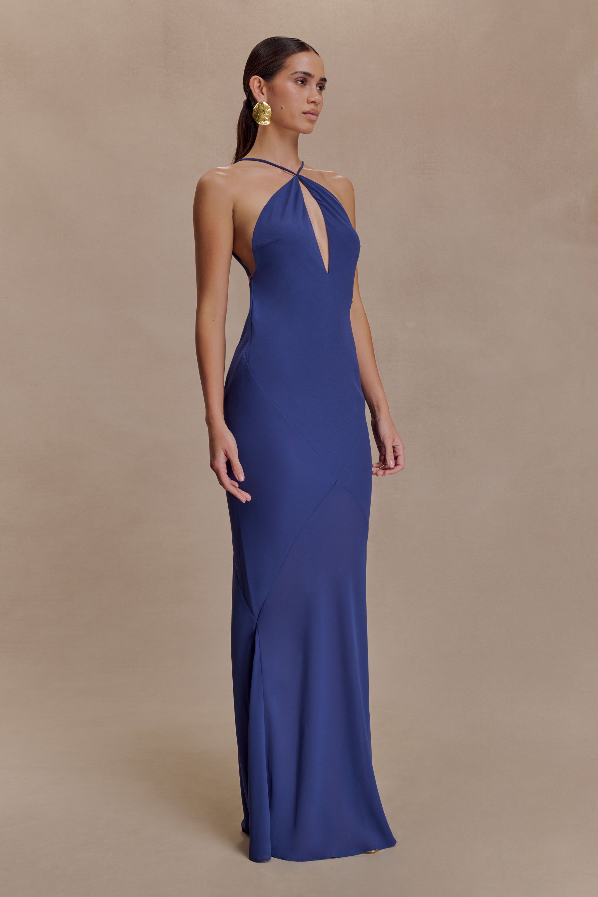 Nerea Slip Halter Maxi Dress - Purple Ink #2