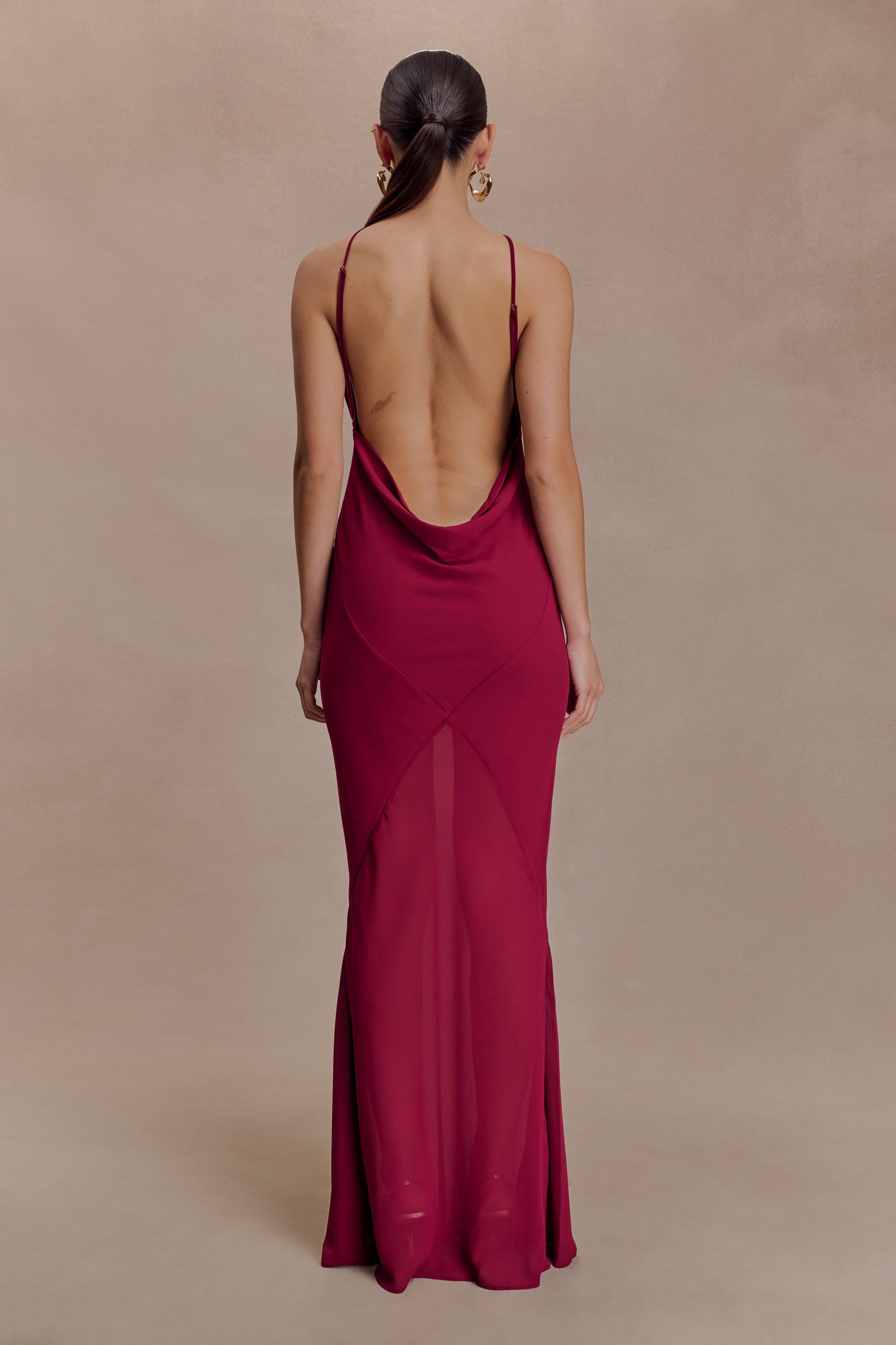 Nerea Slip Halter Maxi Dress - Cherry Red #2