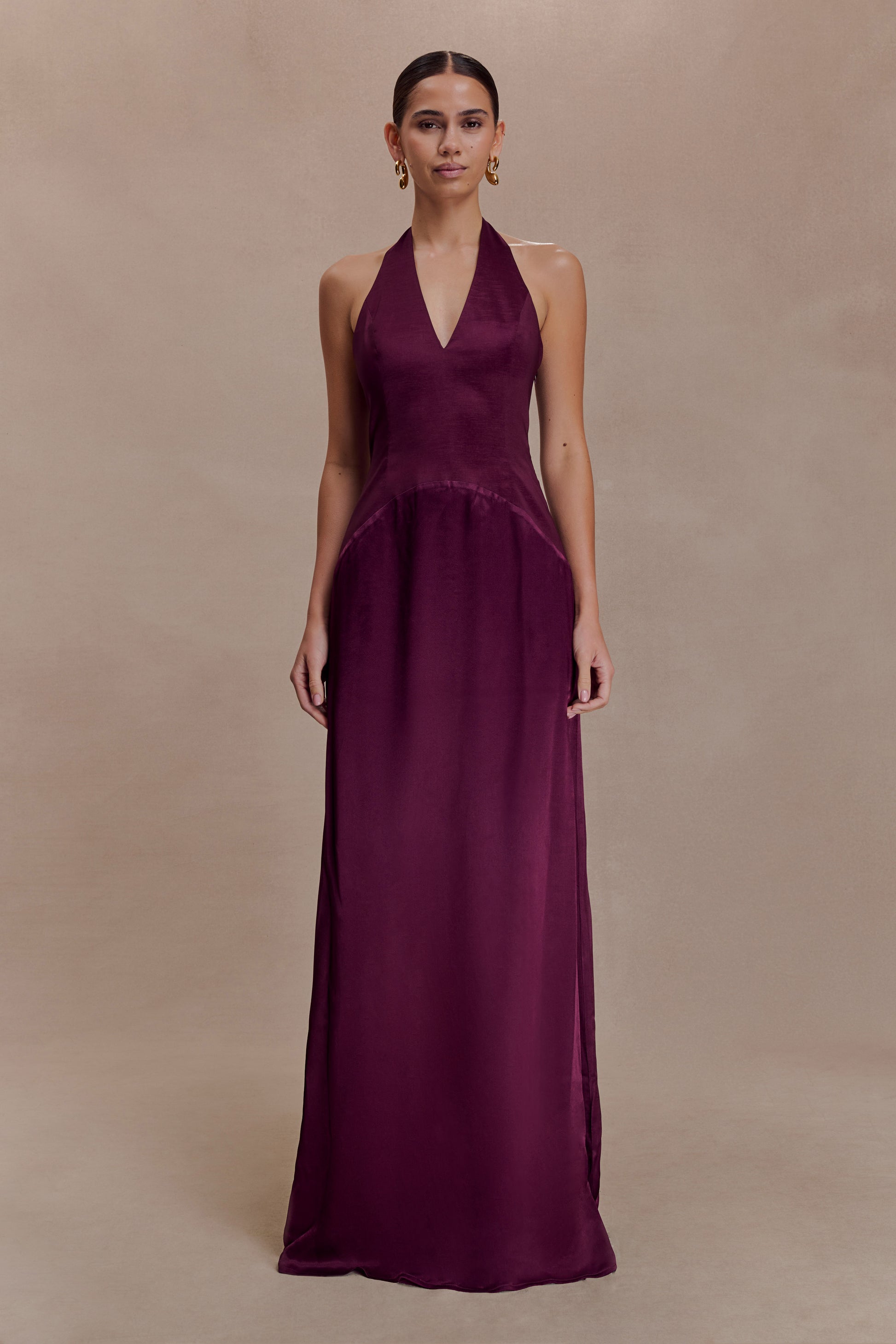 Maura Taffeta And Satin Maxi Dress - Wine #5