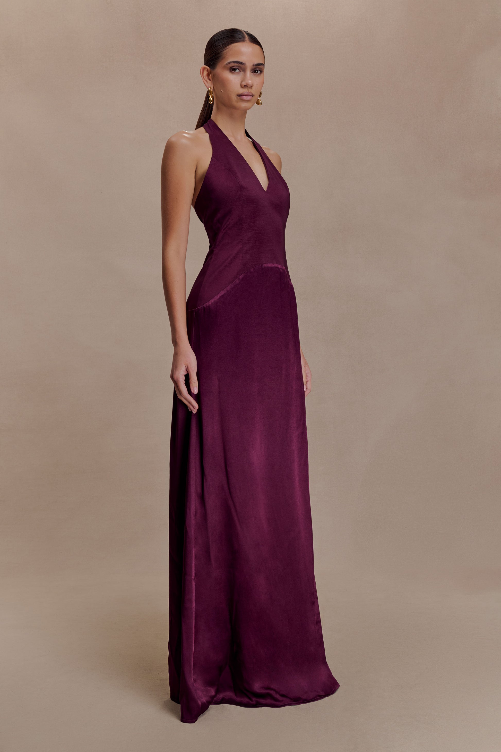 Maura Taffeta And Satin Maxi Dress - Wine #3